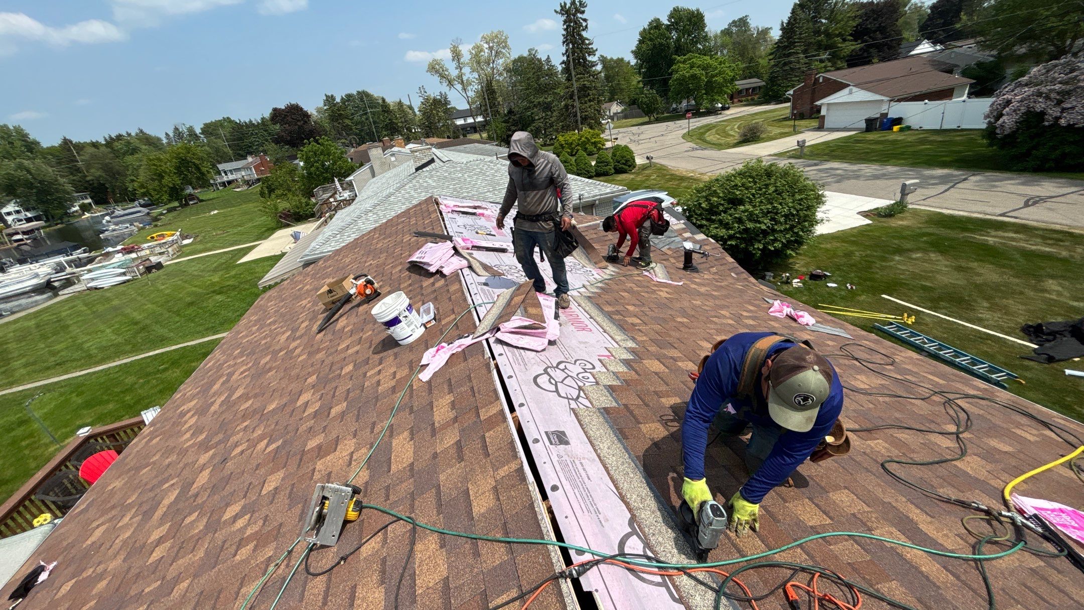 Roof Replacement using Owens Corning Desert Rose by 180 Contractors