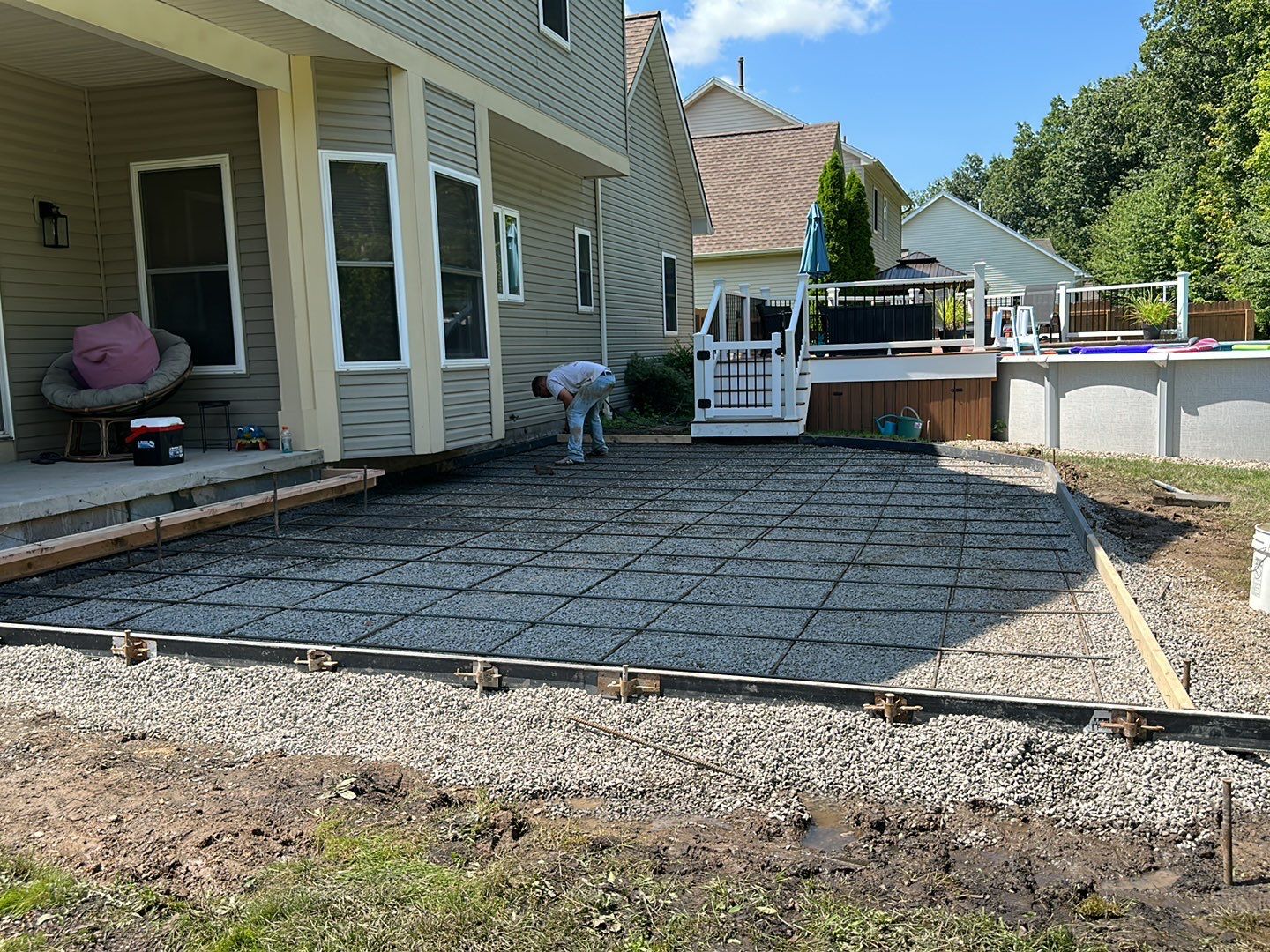 Wood Plank Stamped Concrete Patio  by NG Masonry & Construction LLC