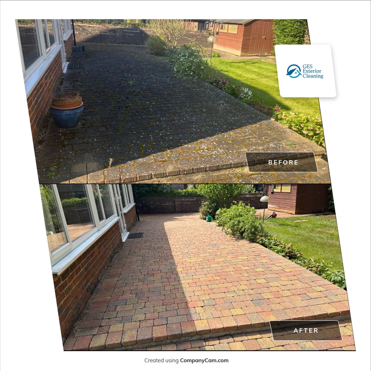 Patio Clean using Honda 21lt High Pressure Machine by Ges Exterior Cleaning ltd