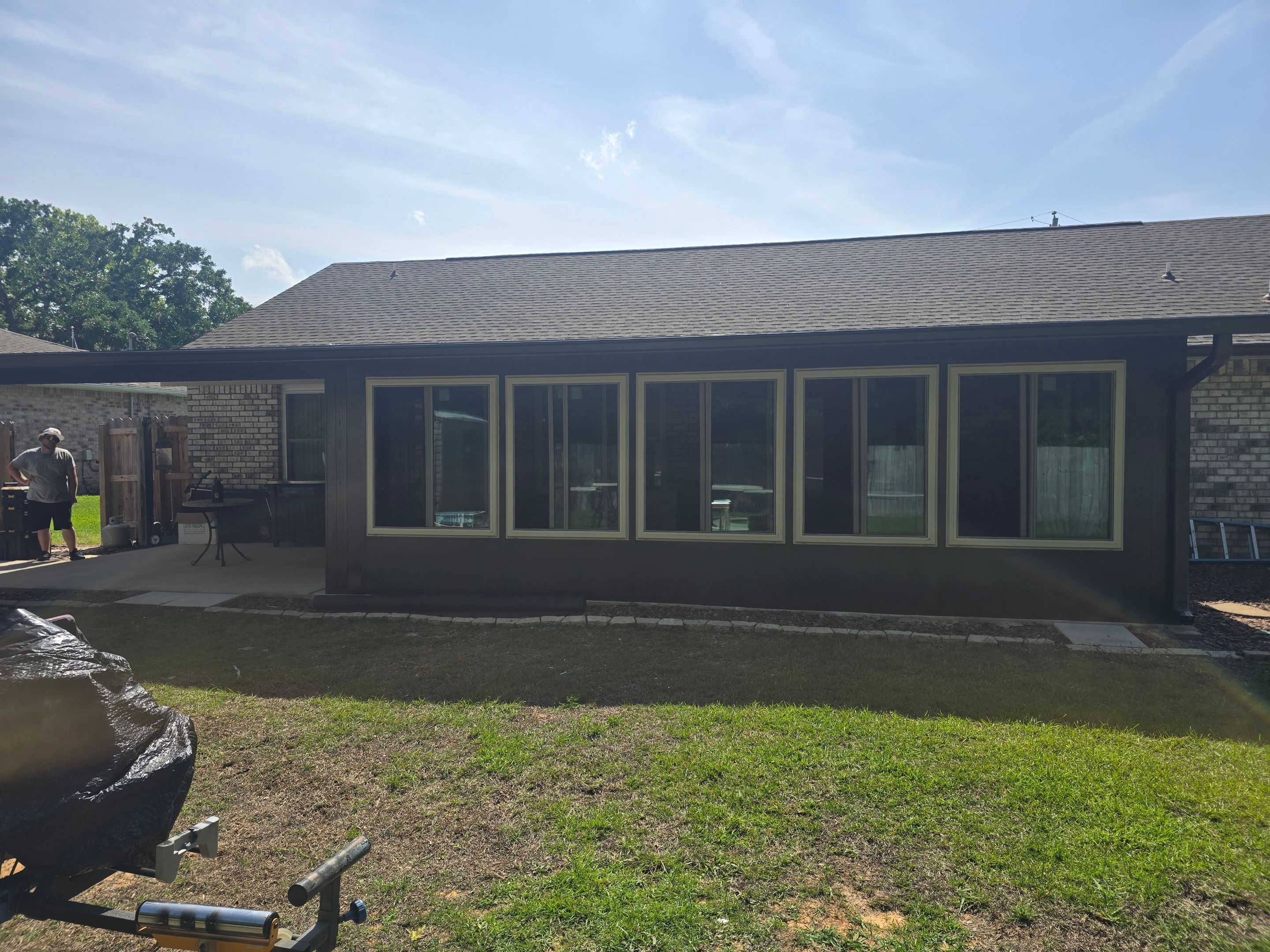 Glass Room & Patio Cover using Colorbeam by Titan Sunrooms