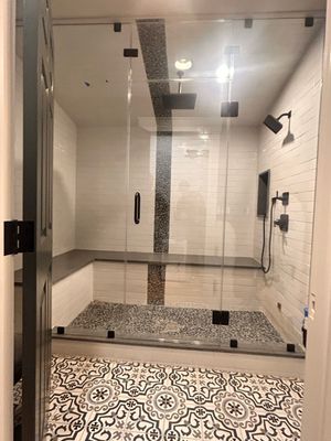 Steam Shower using Tempered Low Iron Shower Glass