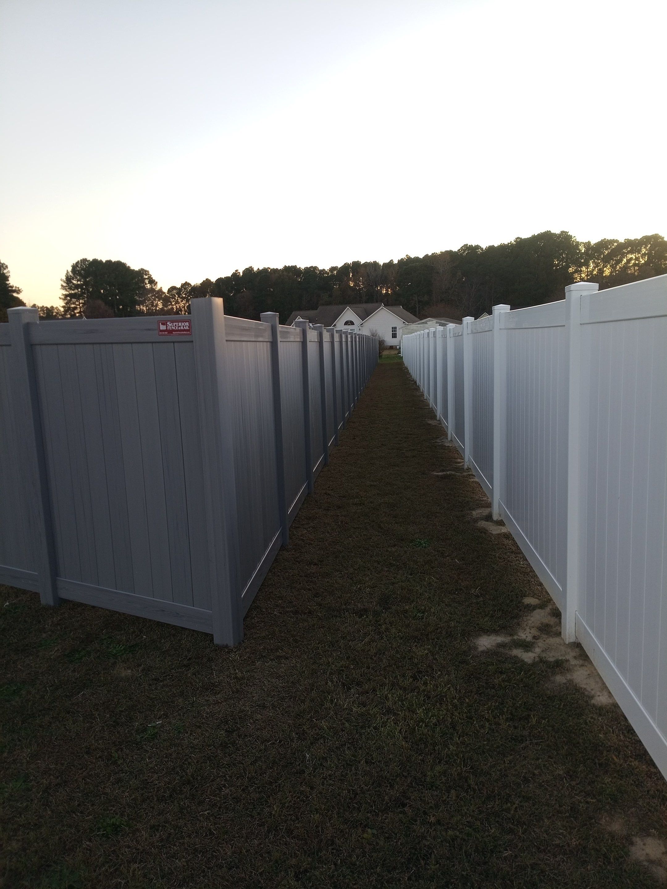 Gray Vinyl Project in Grimesland NC by Superior Fence and Rail