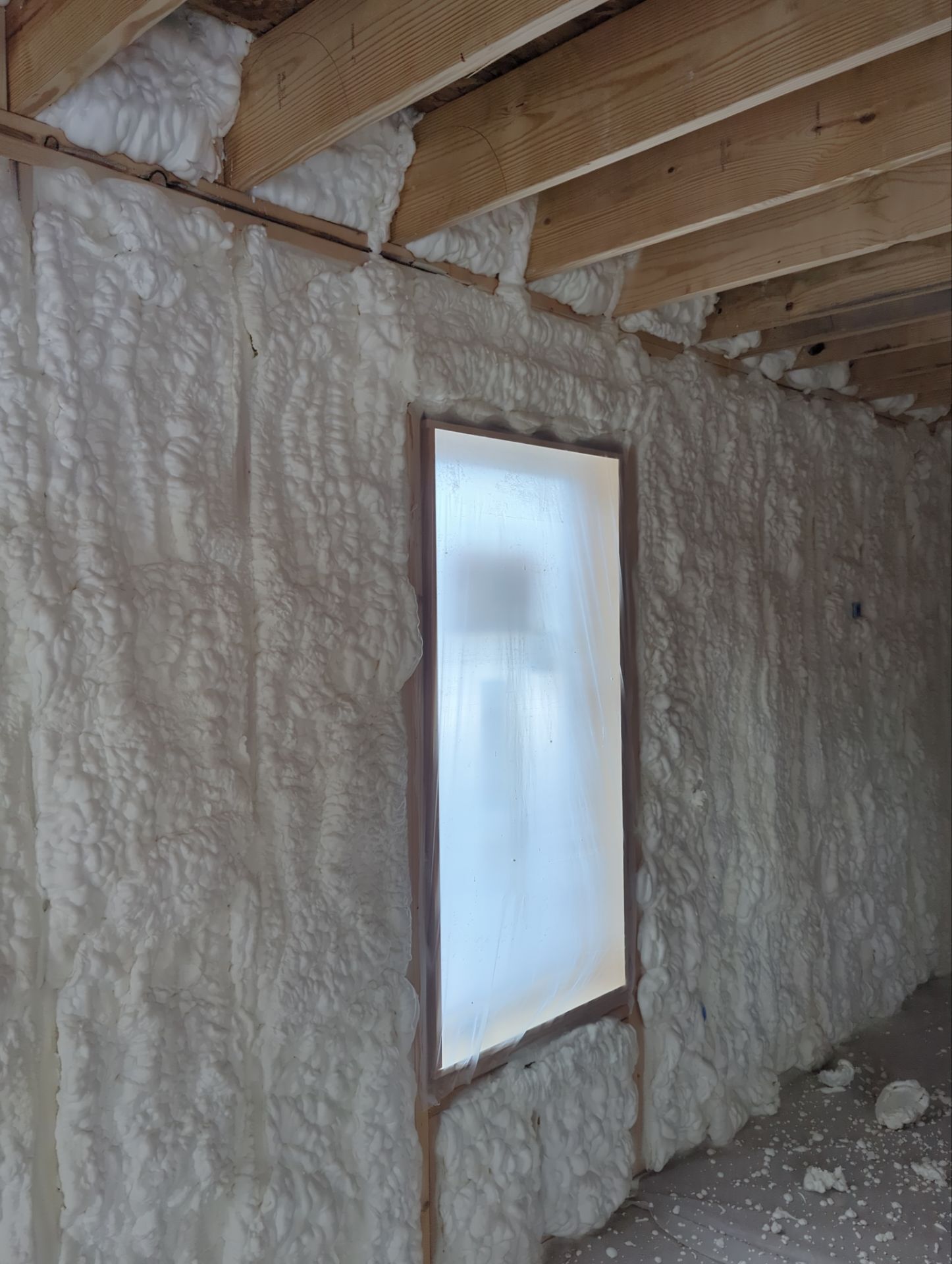 Basement Exterior Walls using Closed Cell Spray Foam by NYS Foam & Energy