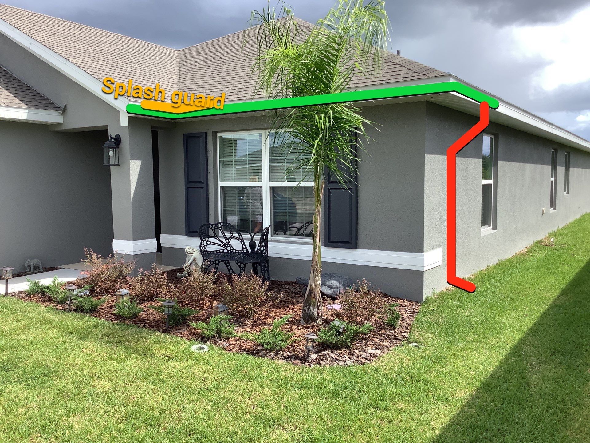 Grey Downspouts Installation in Parrish FL by Gutter Professors
