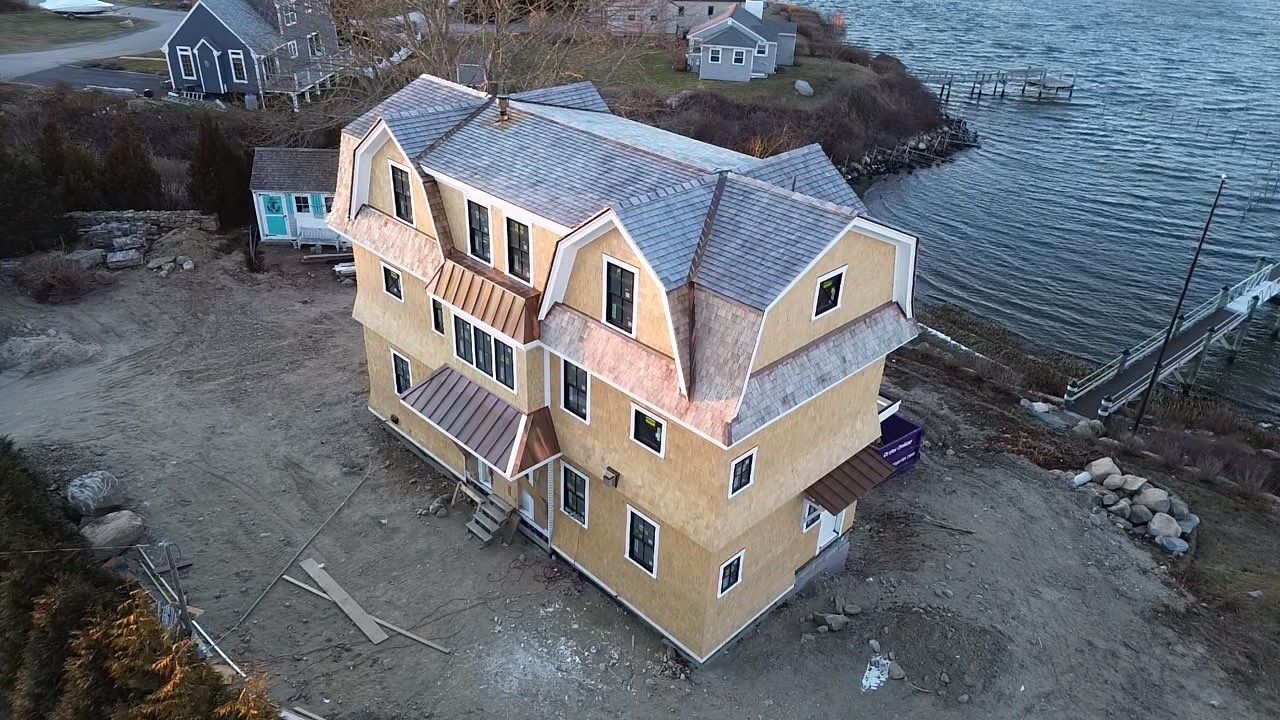 Great Island - Red Cedar Roofing, Yellow Cedar Siding, Standing Seam Copper, & Copper Gutters by Rinaldi Brothers