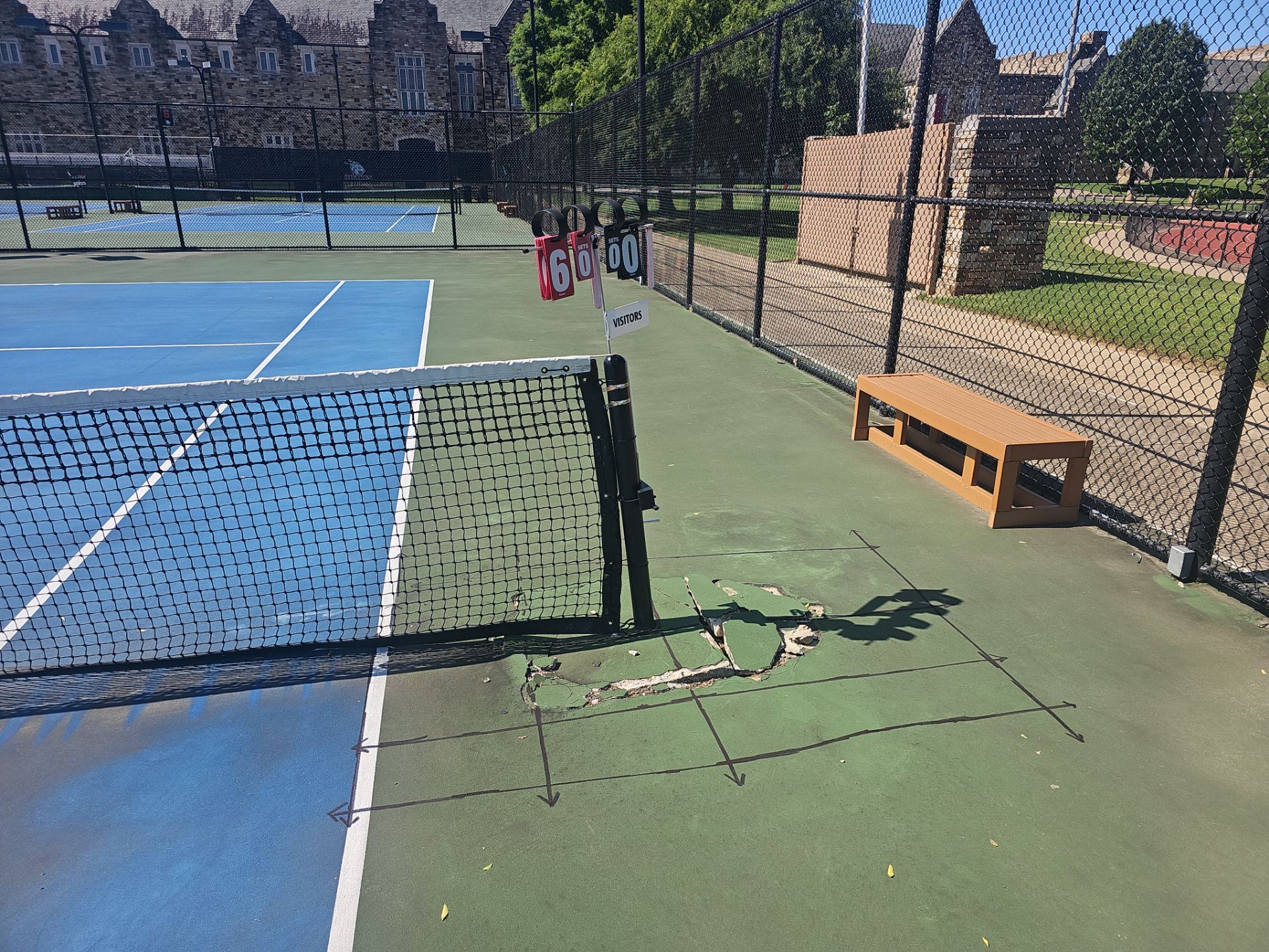 Concrete Assessment Project for Tennis Courts by Alsip Locating Service, LLC