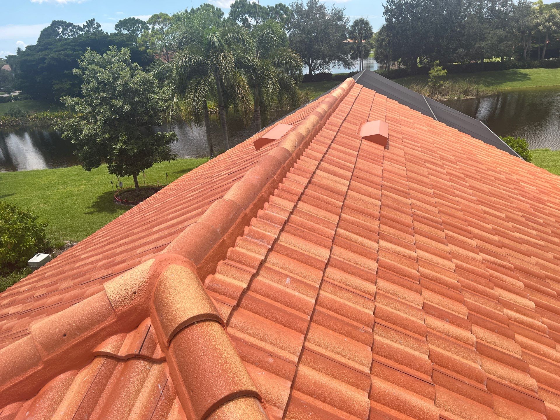 Residential Roofing Installation using Villa 900 Mission Sunset Tile by Durabilis Roofing INC