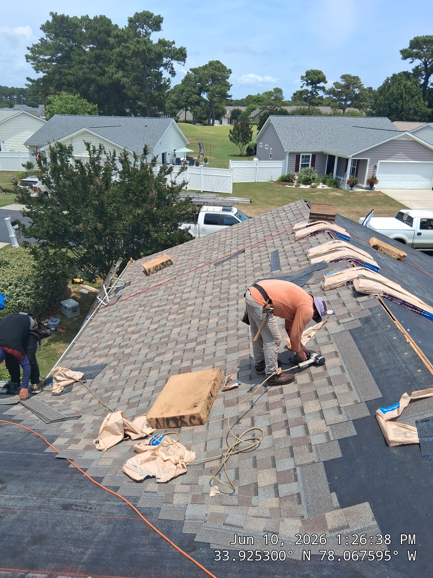 Roof Replacement using CertainTeed Landmark Pro Max Def Weathered Wood in Southport, NC by RGR Roofing Company by RGR Construction and Roofing, LLC