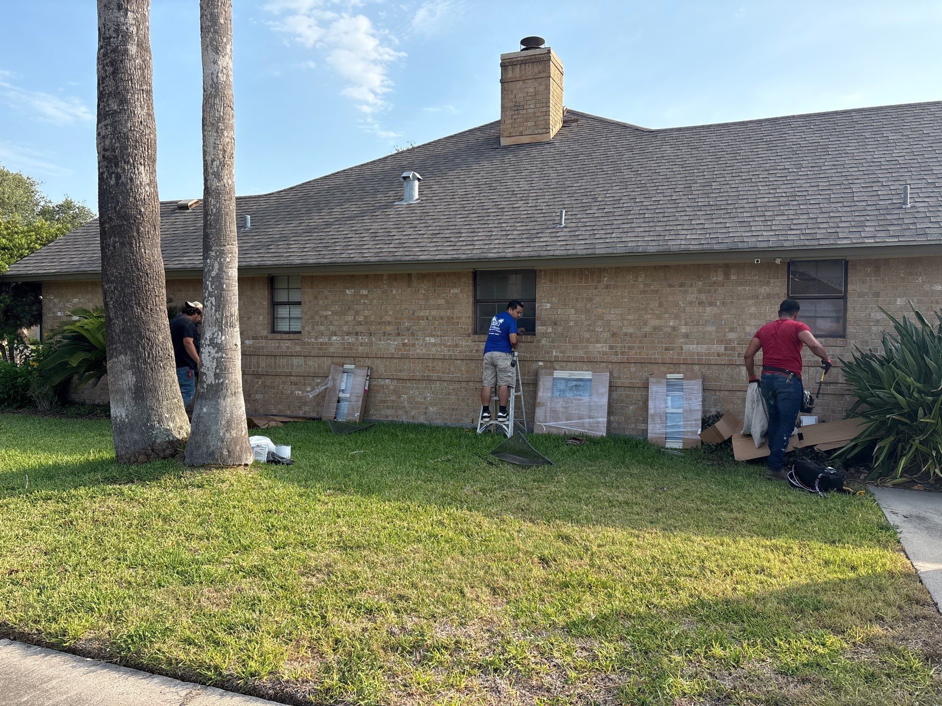 Impact windows brick install by Bayfront Roofing and Construction