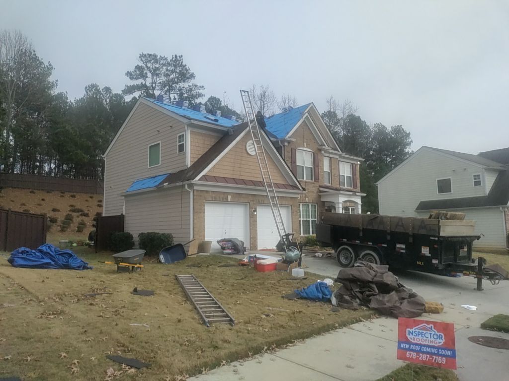 Residential Roofing Installation using Timberline HDZ Hickory  by Inspector Roofing and Restoration