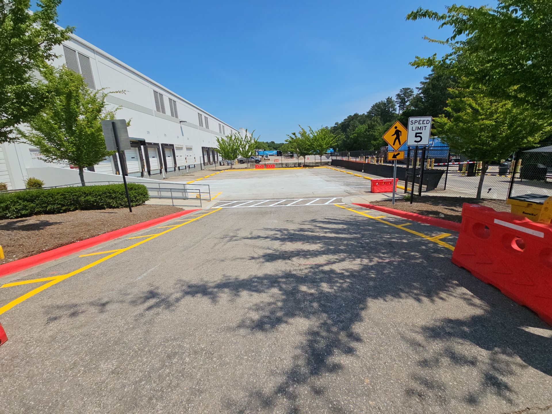 Striping Amazon Parking Lot  by Billy Weatherspoon Contractor