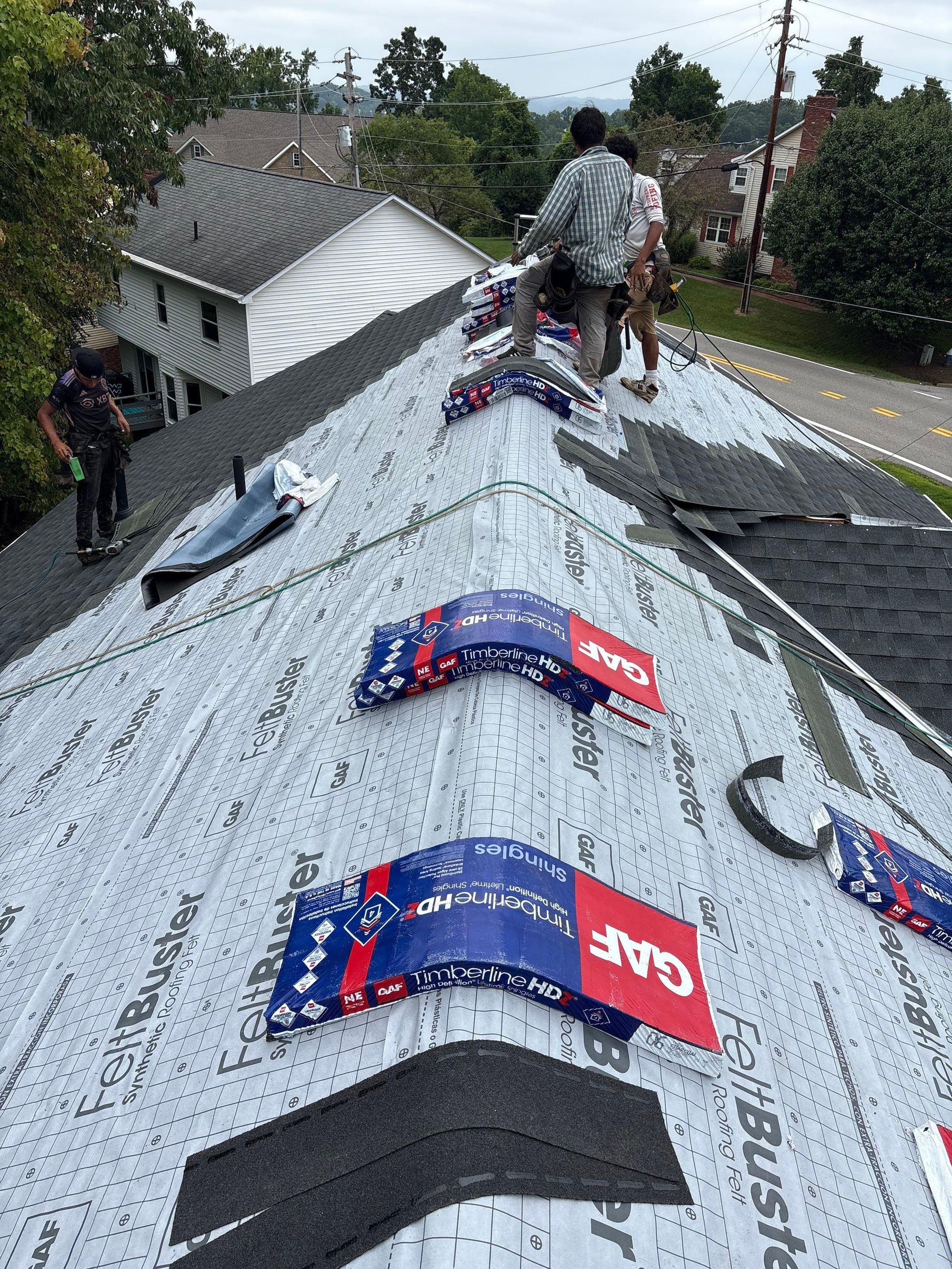 Residential Roofing Installation using GAF Timberline HDZ Charcoal by Rainstoppers Roofing