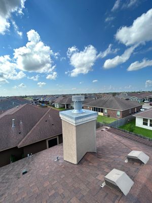 Residential Roofing Repair using Custom Fabricated Metal Spark Arrestor and Roof Tune-Up