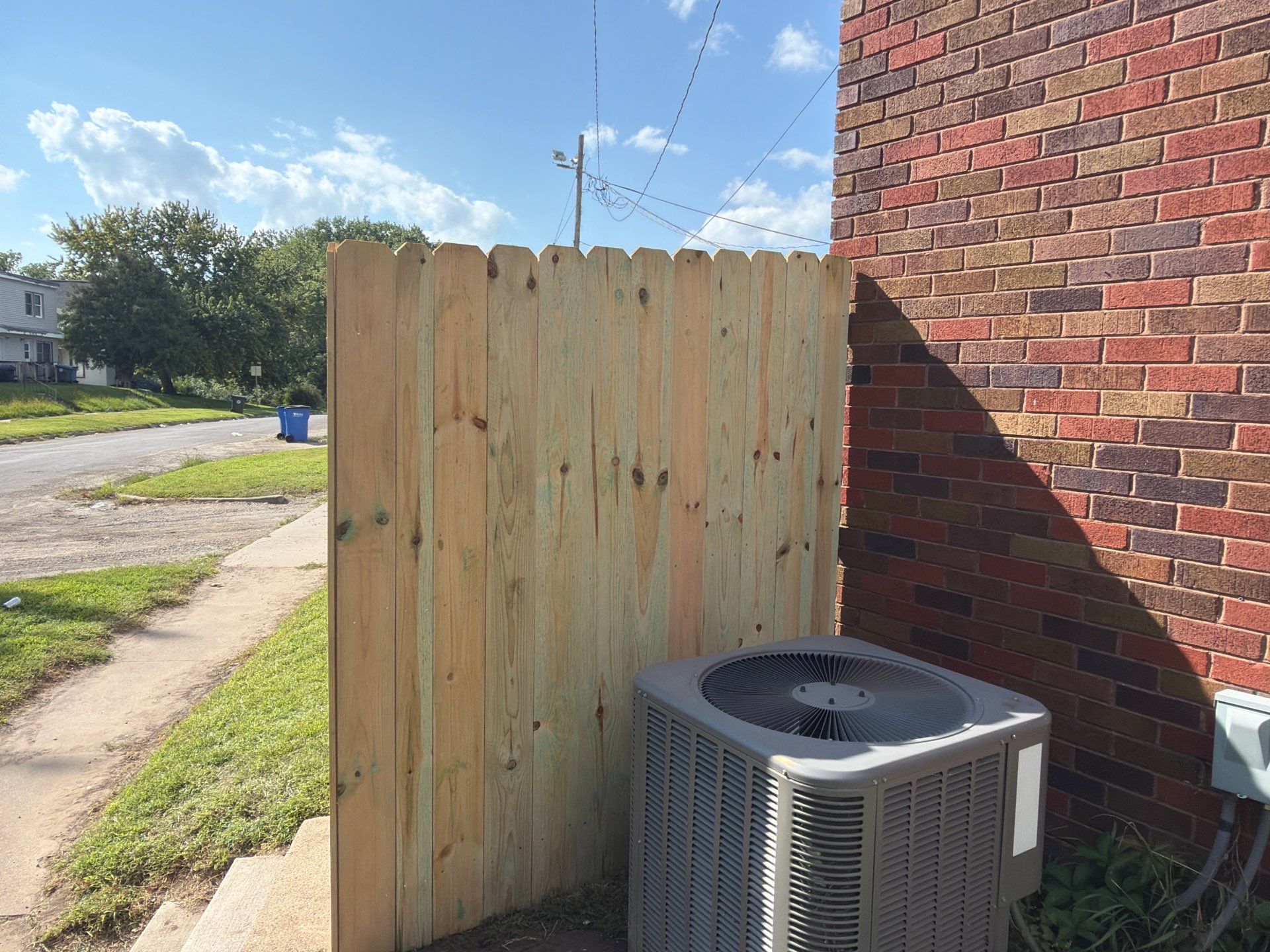 New Treated Wood Privacy Fence and Metal-Framed Gates by Perfect Picket Fence and Stain