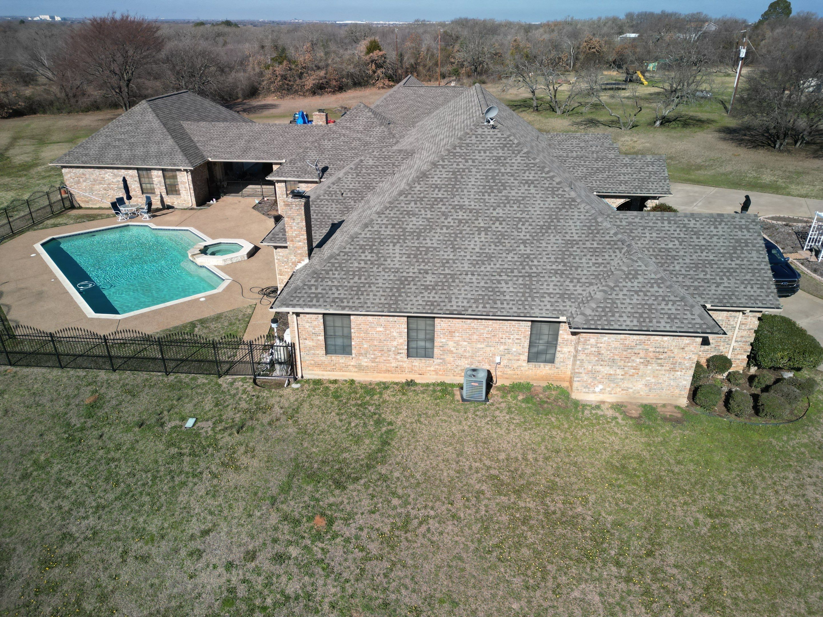 Rendon Forth Worth Texas Large Estate - Roofing Installation using GAF Timberline Armorsheild 2 Class 4 Impact Resistant Shingle System by First United Roofing & Construction