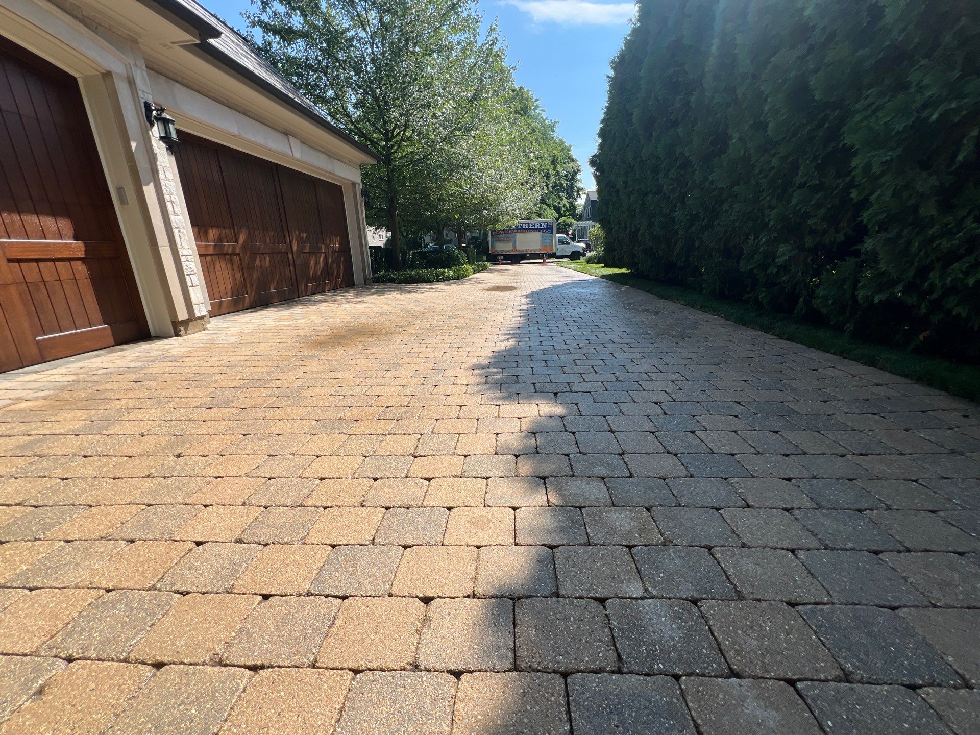 Brick paver clean, sand and seal.  using Surebond SB-1300 by Northern Power Washing LLC.