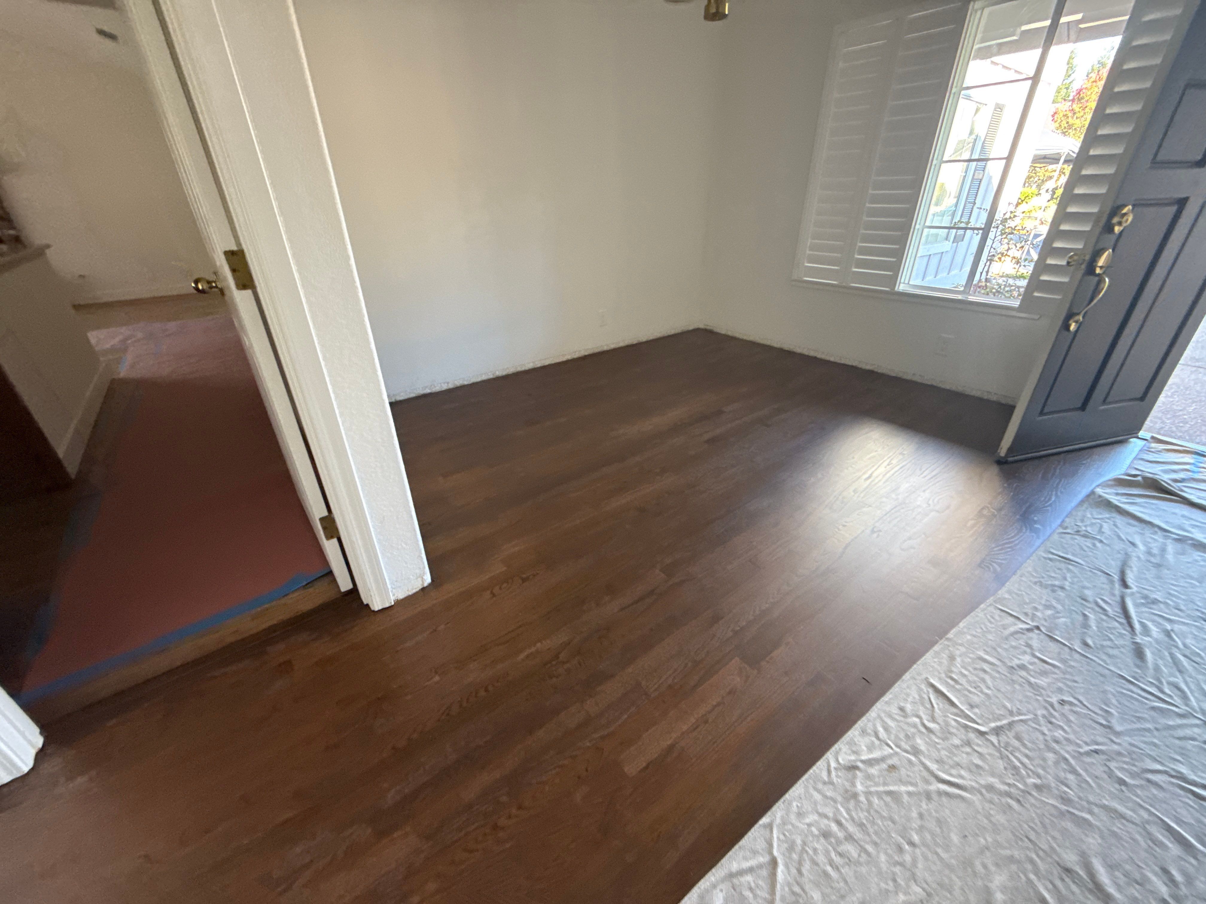 Custom Red Oak Hardwood Floor Installation and Finishing in Roseville by Footprints Floors South Sacramento