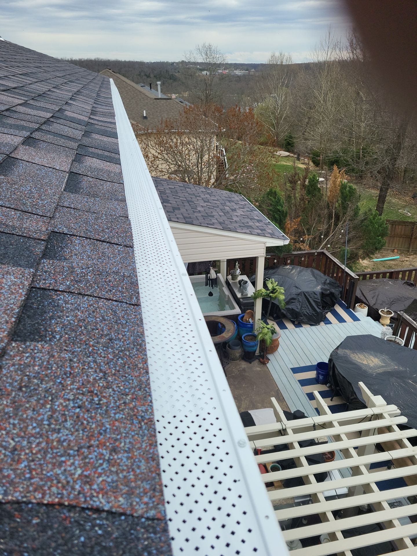 Residential Gutter Guards Install - GutterLock Diamond Gutter Covers - Color White  by Titan Commercial & Residential Roofing 