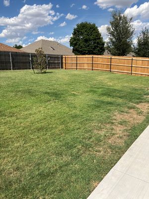 Concrete Slab , Retaining Wall , Fence, and landscape.