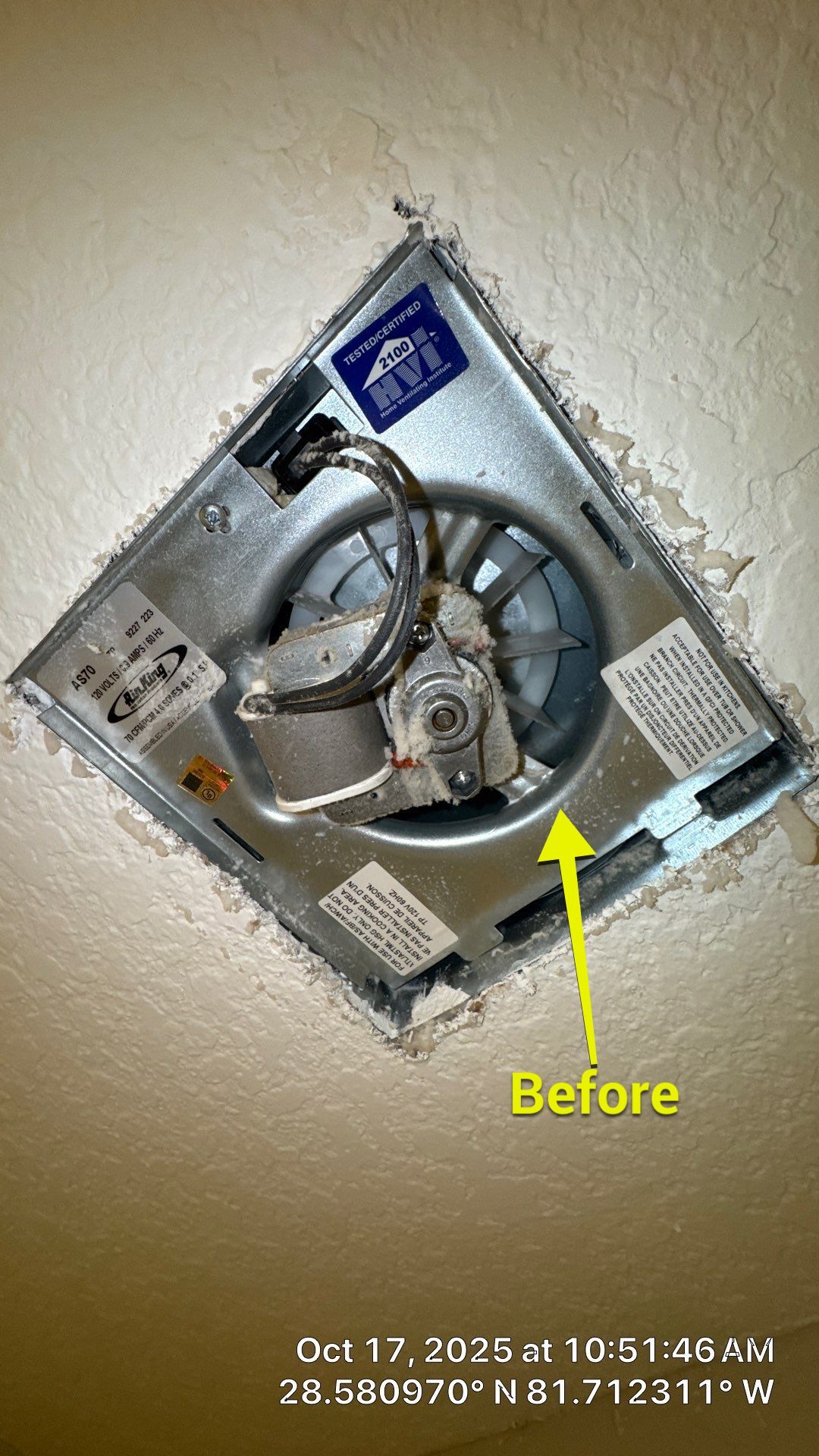 Dryer Vent and Bathroom Exhaust Fan Cleaning in Clermont by Hygienic Air, Inc