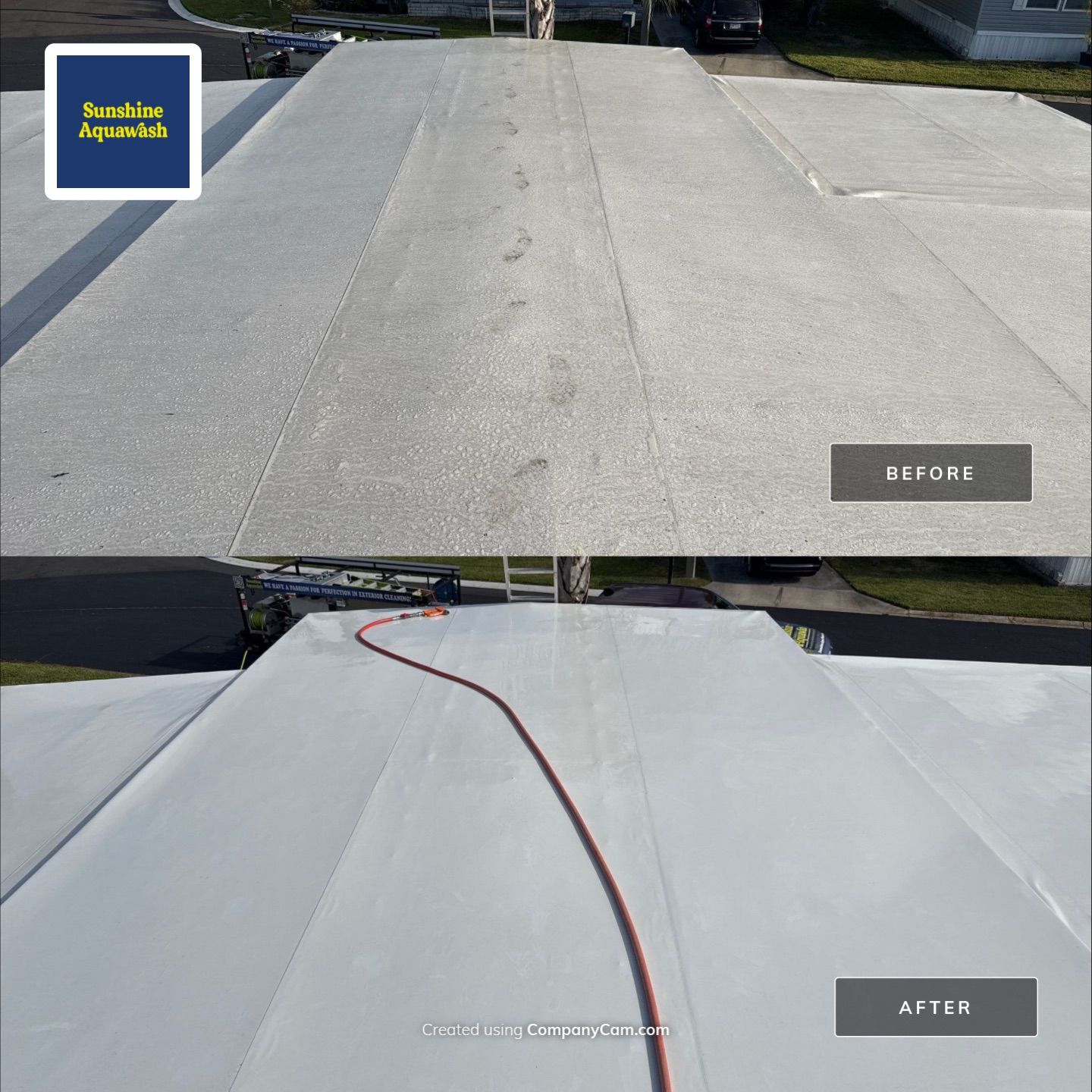 Mobile Home Soft Wash & TPO Roof Cleaning in Leisure Lake Mobile Home Park – Palmetto, FL by Sunshine AquaWash