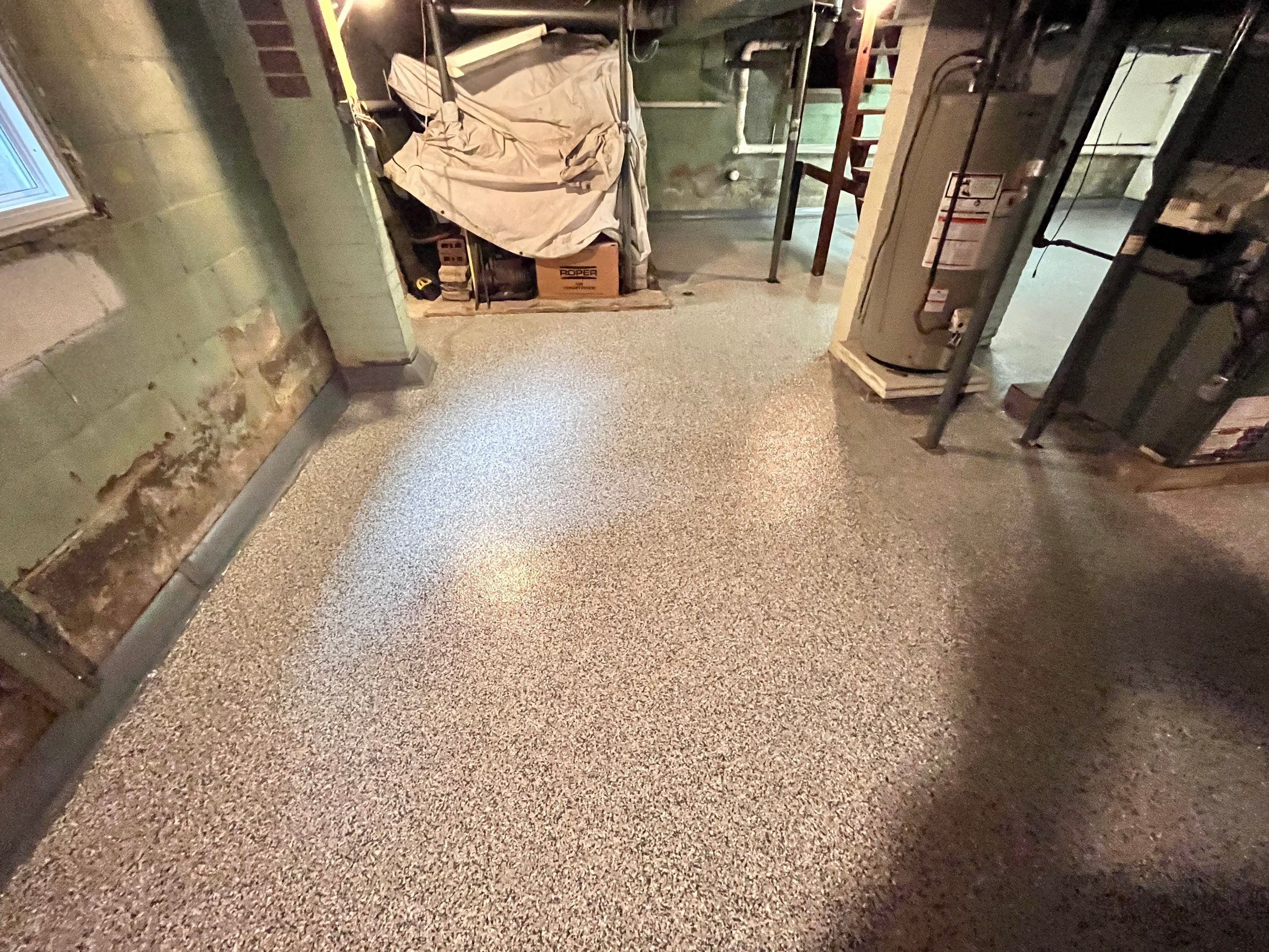 Gravel Flake Basement Floor  by Level 10 Coatings