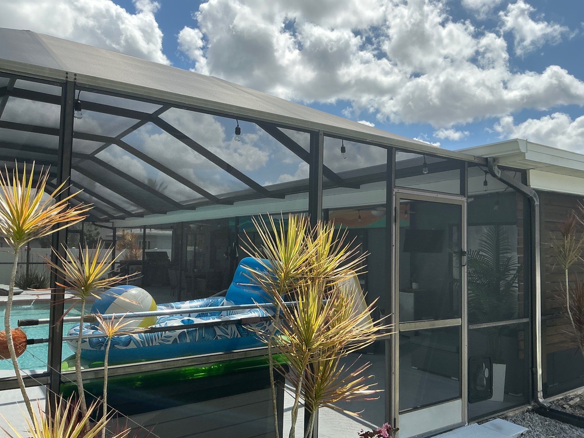 3x4 Downspouts Bronze Installation in Cape Coral FL by Gutter Professors