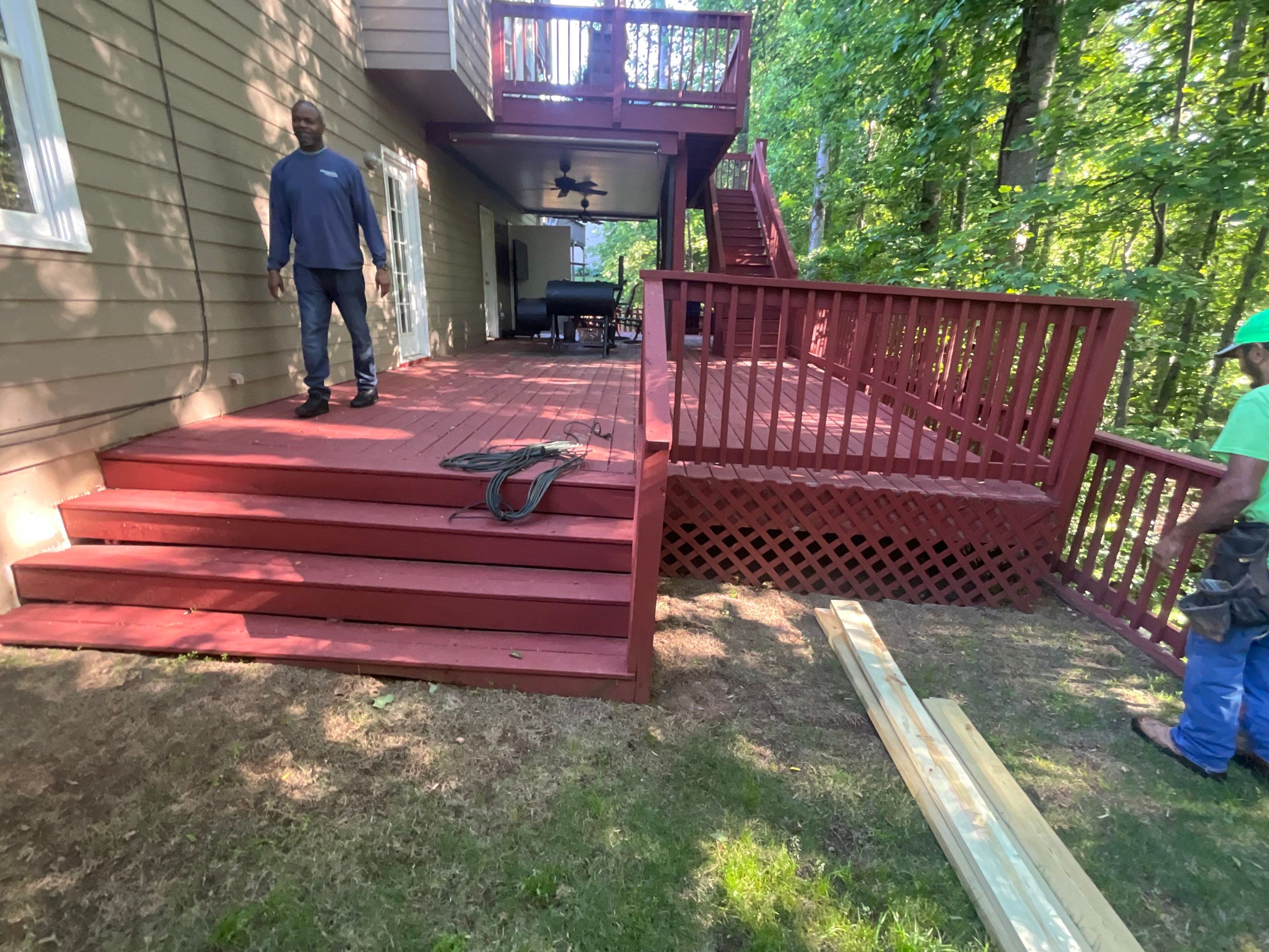 Wooden Deck Structural Repair and Staircase Replacement in Kennesaw by Swift Home Renovations