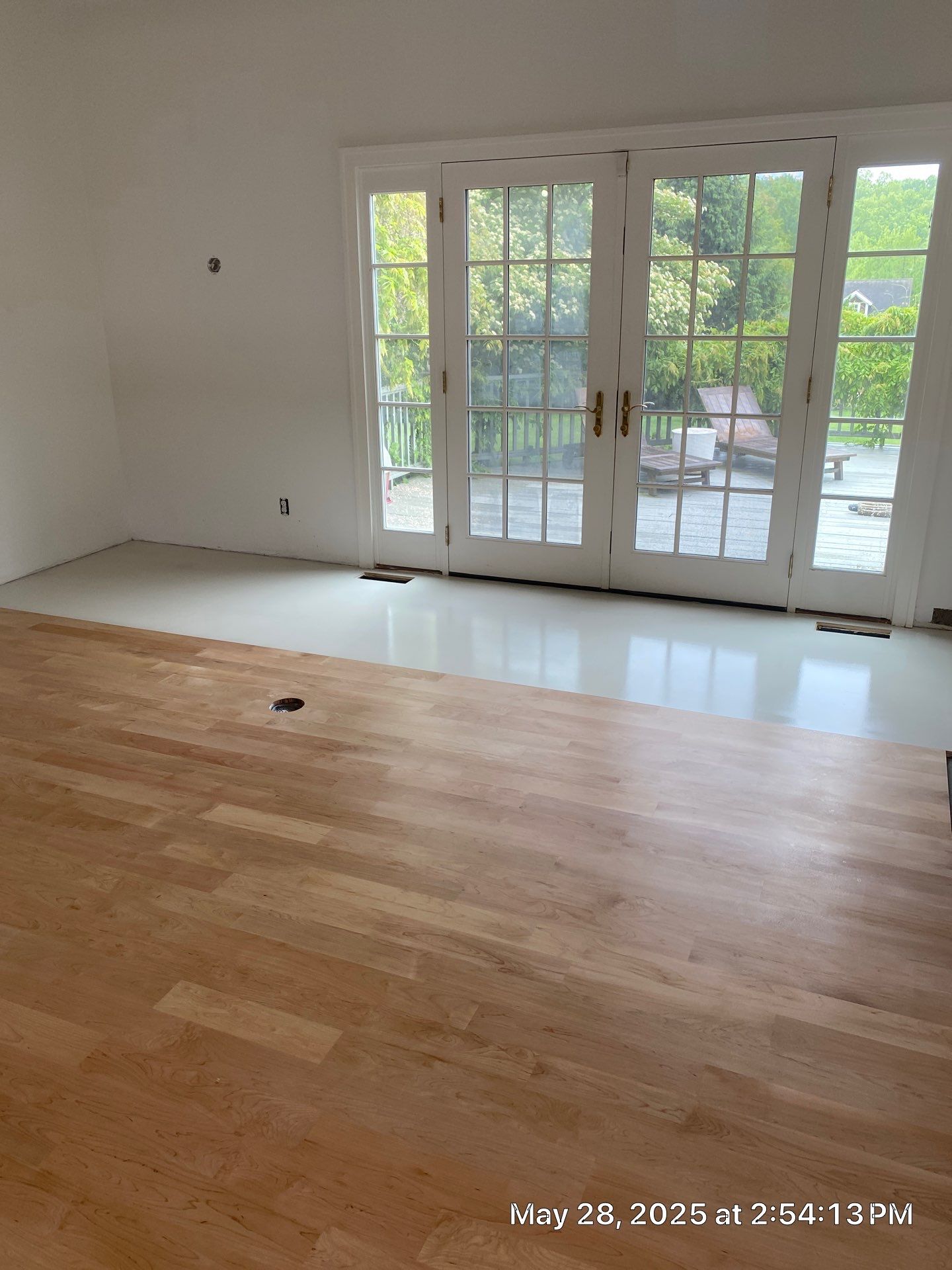 Paint the brand new maple floor...WHITE! Designer-driven project is a showstopper! by RTBaldwin Hardwood Floors