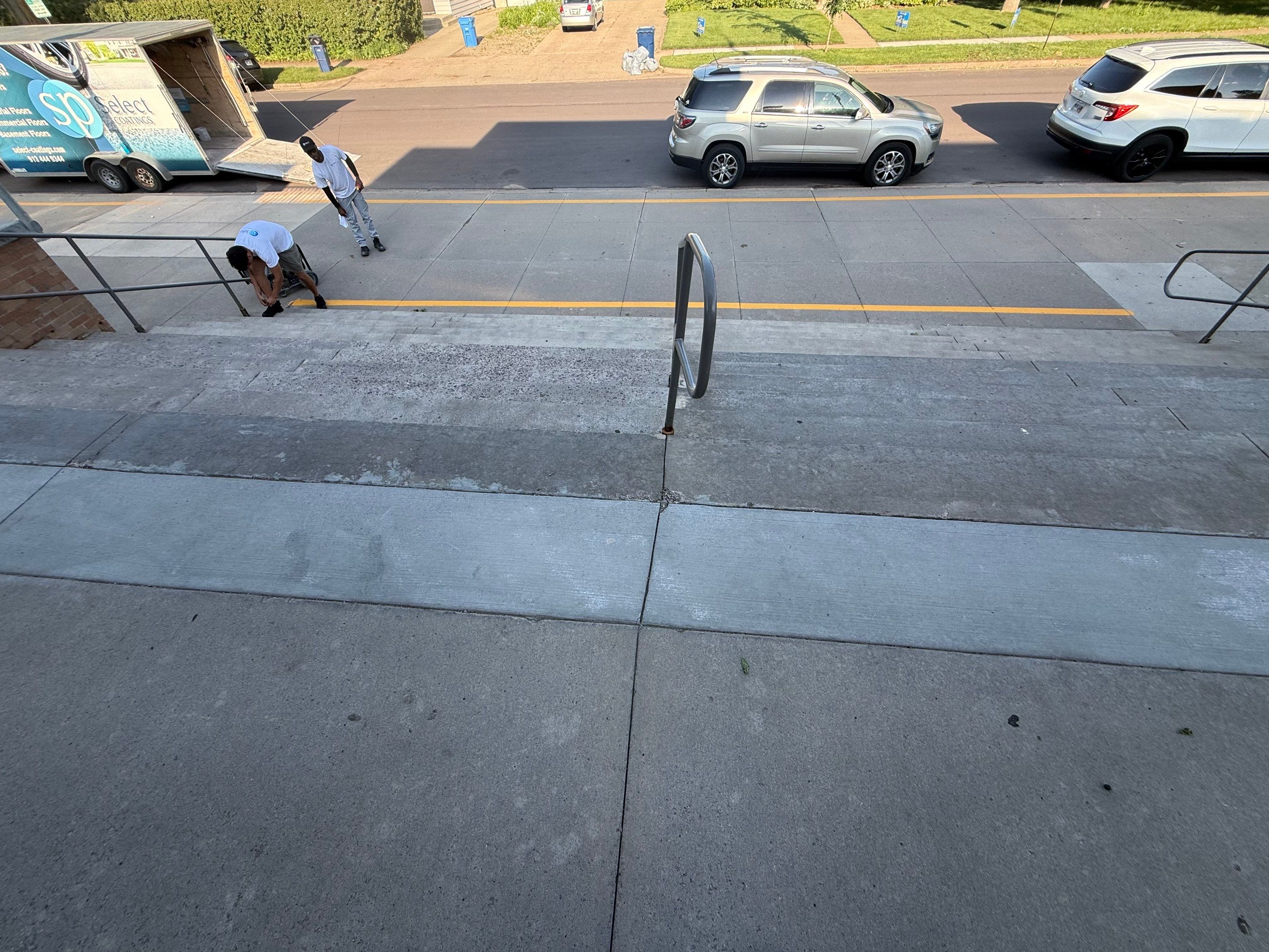 Concrete Stair Repair and Protective Coating in Sioux Falls by Select Painting, Coatings & Garage Cabinets