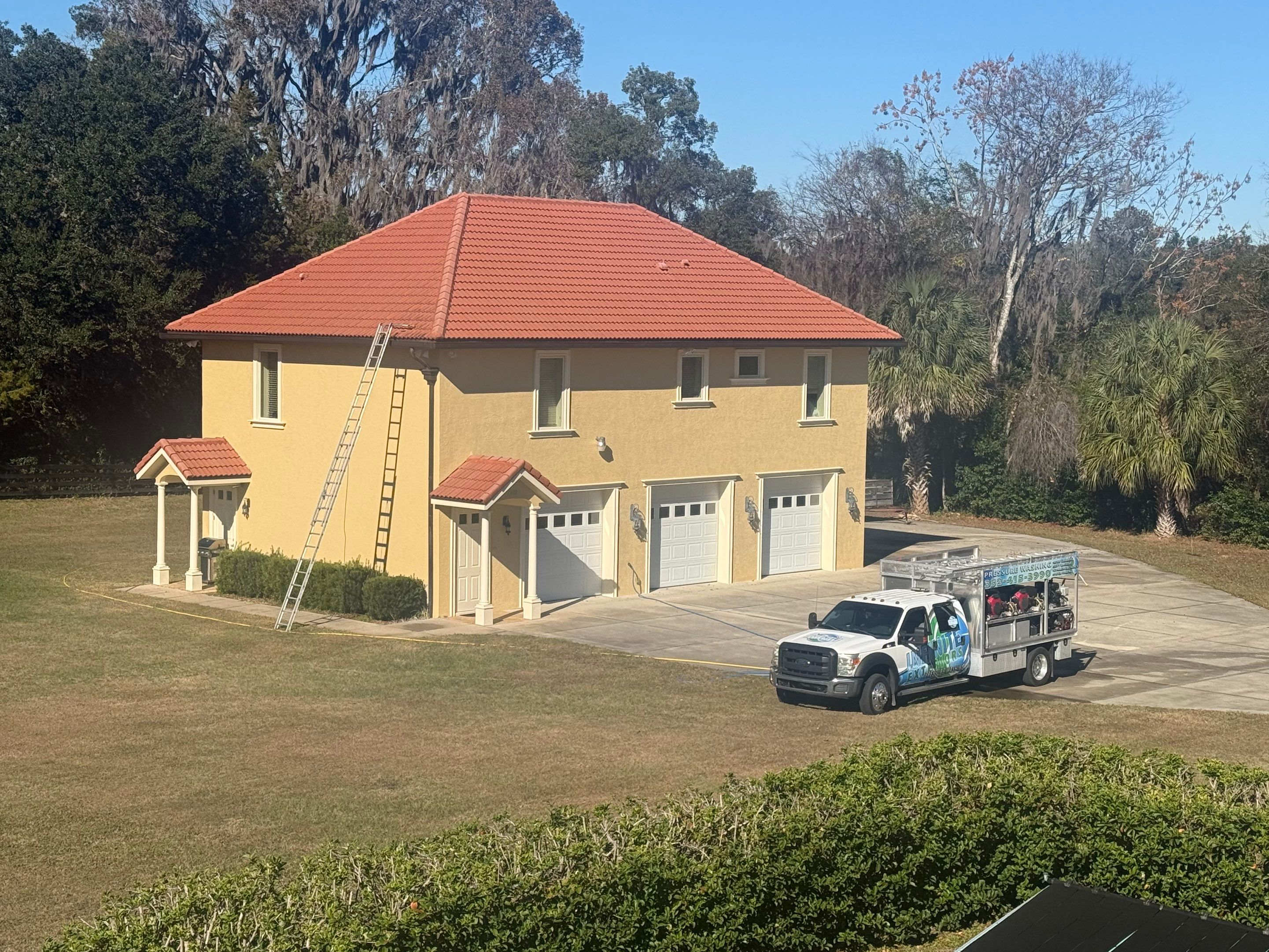 Roof and Exterior Cleaning at Ocala Family Compound by Infinite Exteriors LLC