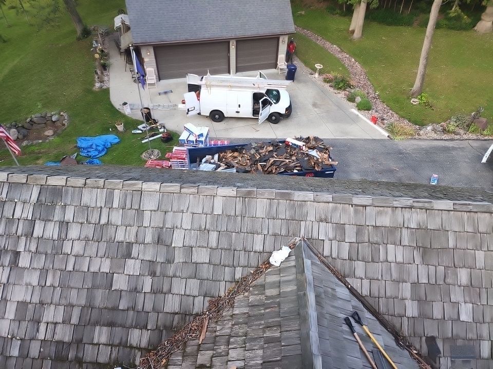 Roof Installation on Home, Garages, and Gazebo with GAF HDZ Shingles in Cedarburg, WI by Gellings Roofing & Siding