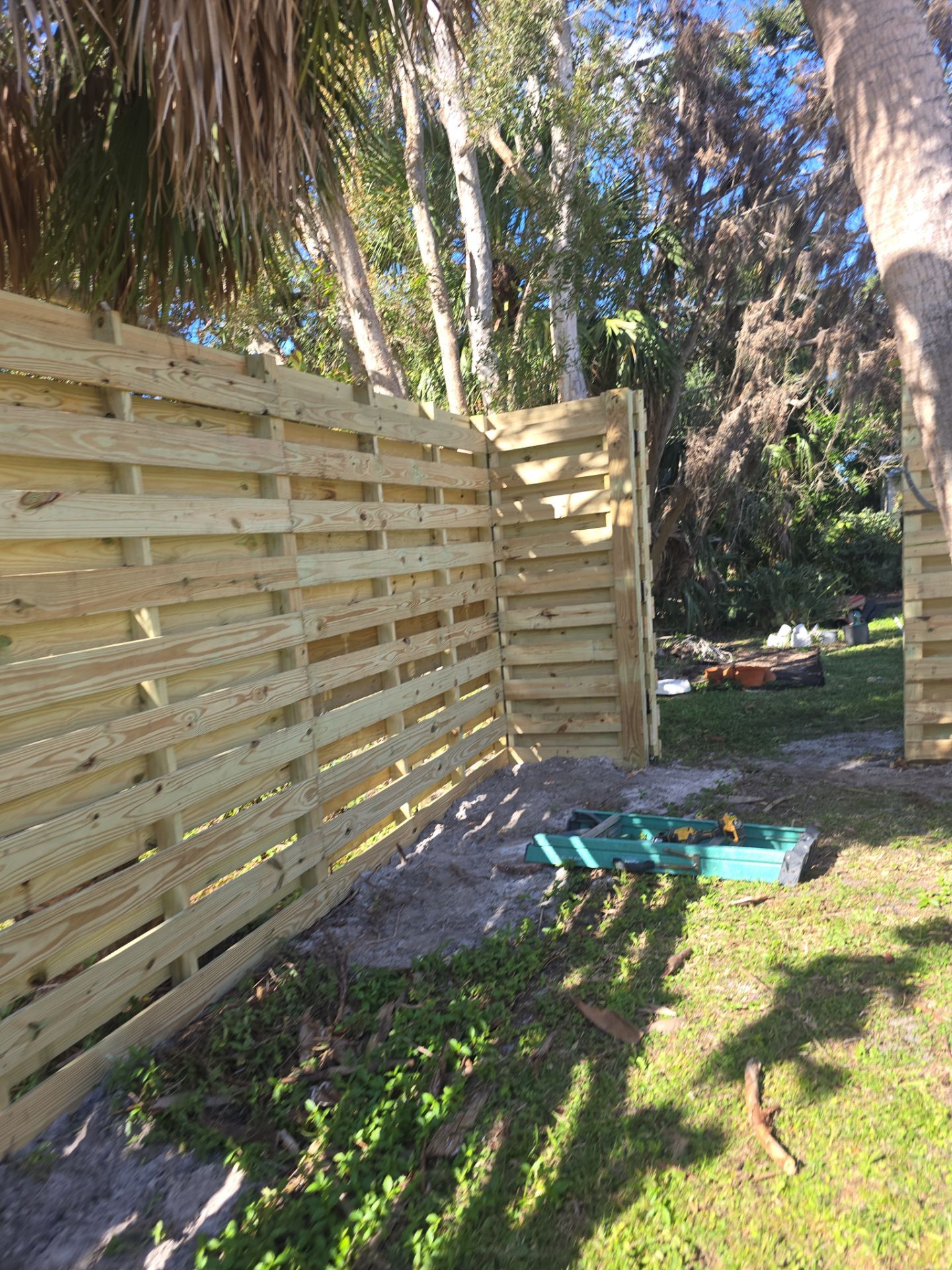 8'H Stained Shadowbox Wood in Nokomis by True Fence LLC