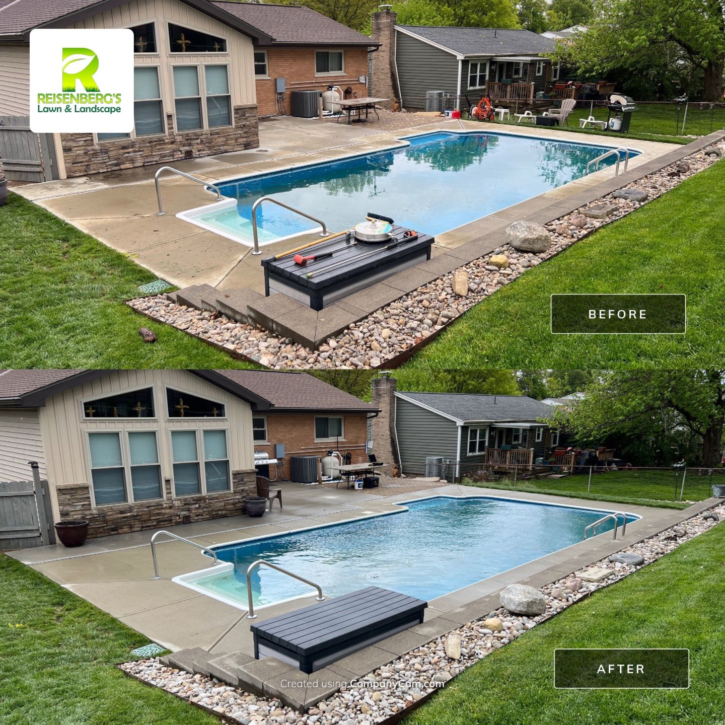 Pressure Washing of Pool Deck by Reisenberg’s Lawn & Landscape, LLC