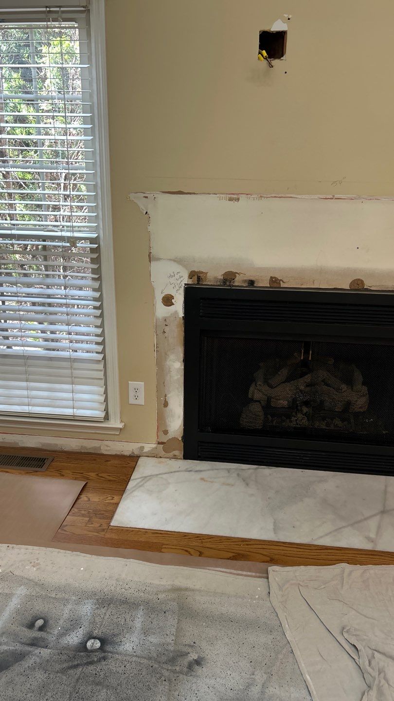 Natural Stone Fireplace by Footprints Floors of Nashville