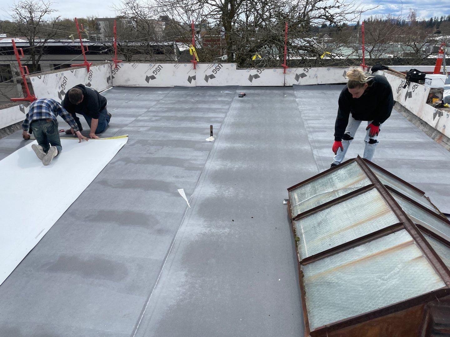 Commercial Flat Roof Installation using GAF 60Mil TPO  by Orezona Building & Roofing Company, Inc.