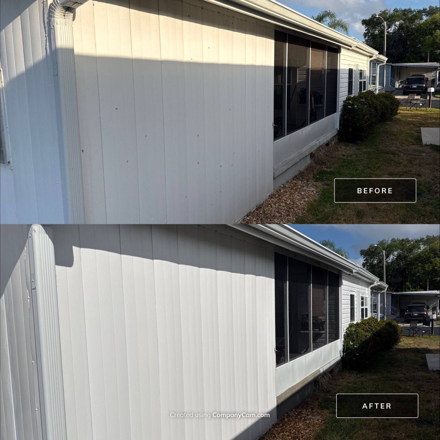 Mobile Home Soft Wash & TPO Roof Cleaning in Leisure Lake Mobile Home Park – Palmetto, FL by Sunshine AquaWash