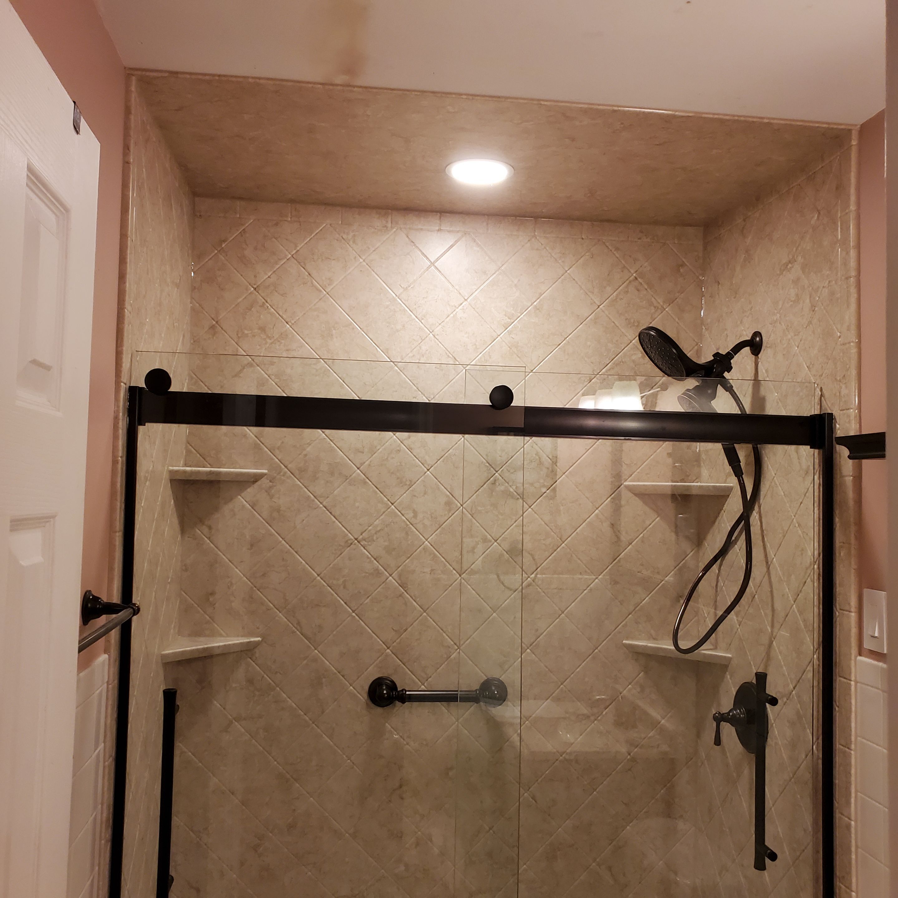 Premier Tub to Shower Conversion - Brecchia Diamond  by All County One Day Bath 