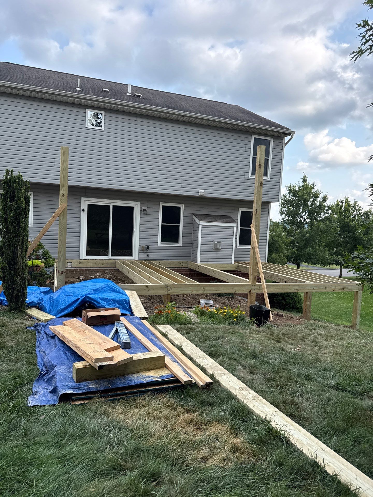 Custom Composite Deck Build with Gabled Roof in Jefferson Hills by Cousins Roofing Siding & Decks
