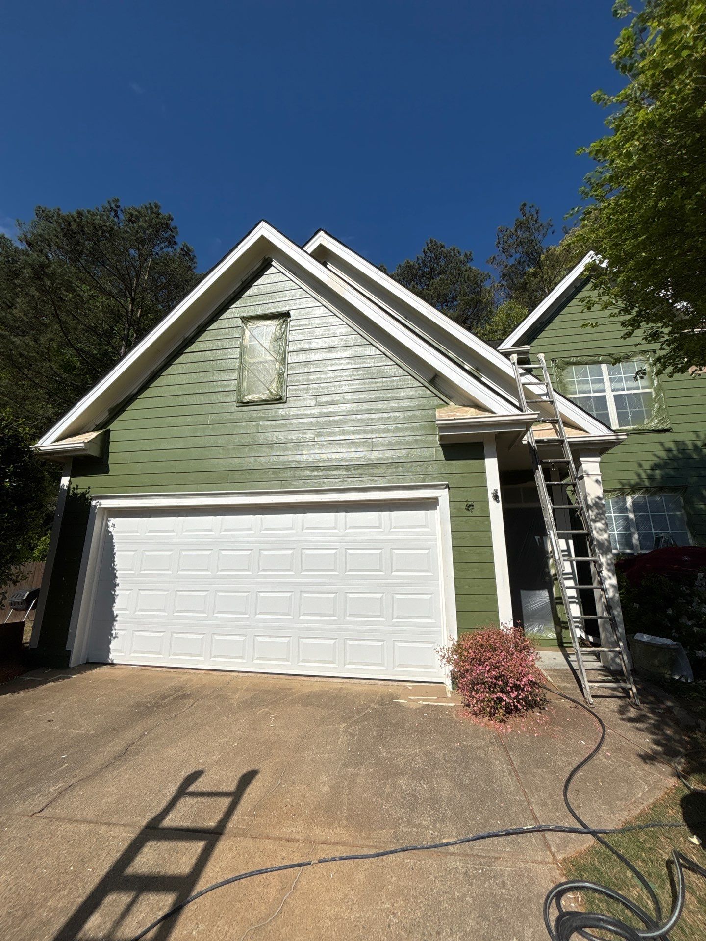 Green Exterior Paint and James Hardie Siding Transformation in Smyrna, GA by Nelson Exteriors 