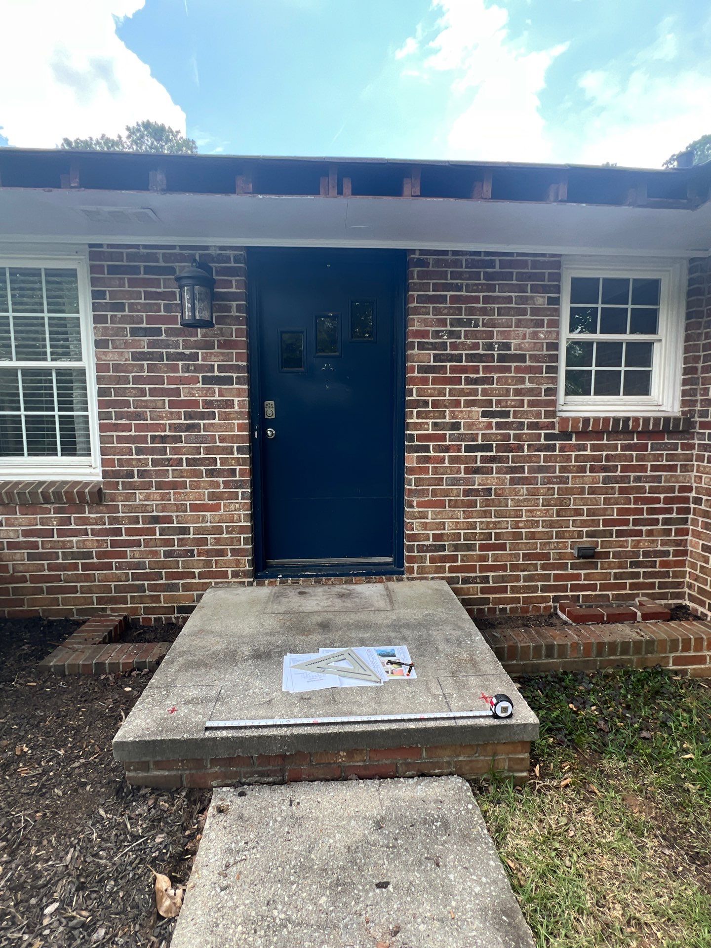 Portico Build with PVC Square Column Crafters Columns, Rotten Wood Replacement, and Exterior Painting by Nelson Exteriors