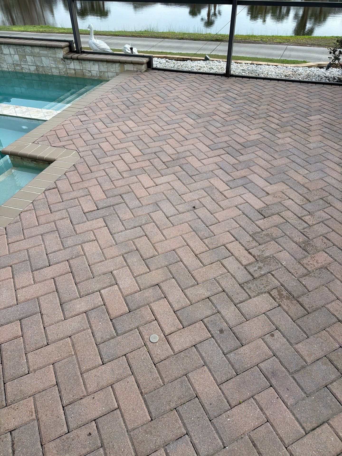 Paver Pool Deck Stripping and Sealing Project in Sun City Center by Supreme Paver Experts