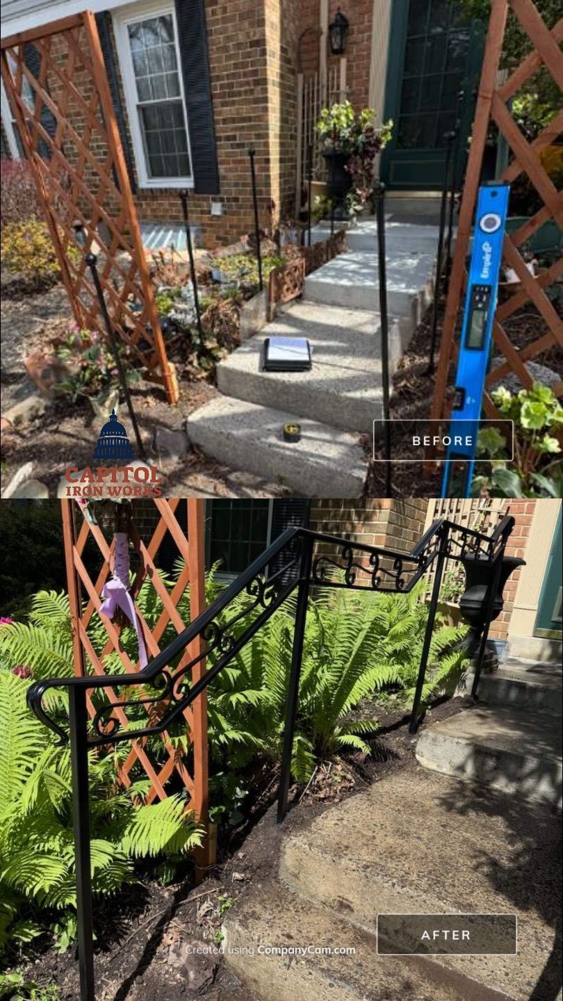 Traditional S-Scroll Railings – Residential Exterior – Gaithersburg, MD by Capitol Iron Works