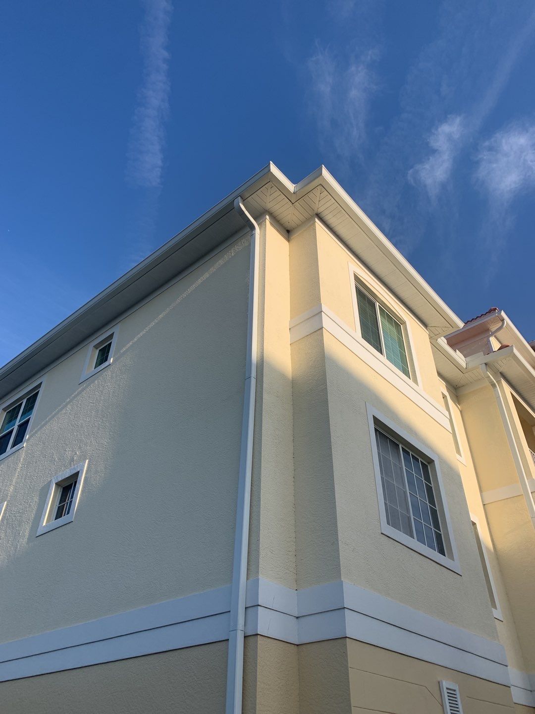 White Aluminum Gutters and Downspouts in Fort Myers FL by Gutter Professor by Gutter Professors