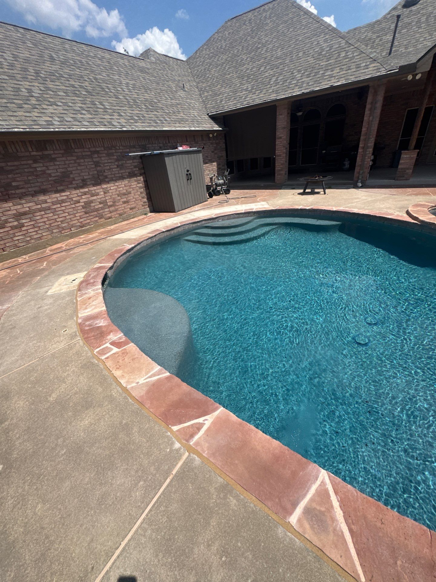 Freeform Pool and Spa Remodel with Flagstone Deck by Pinnacle Pools and Spas - DFW
