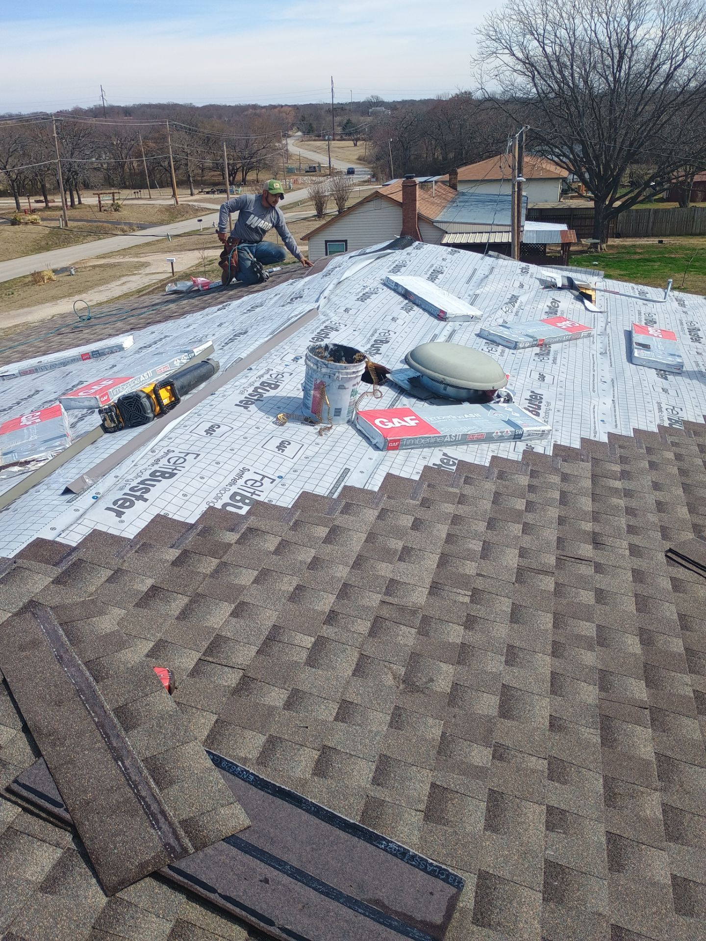 Residential Roof Replacement and Solar Detach and Reset in Ardmore by BANA Roofing and Solar Supply
