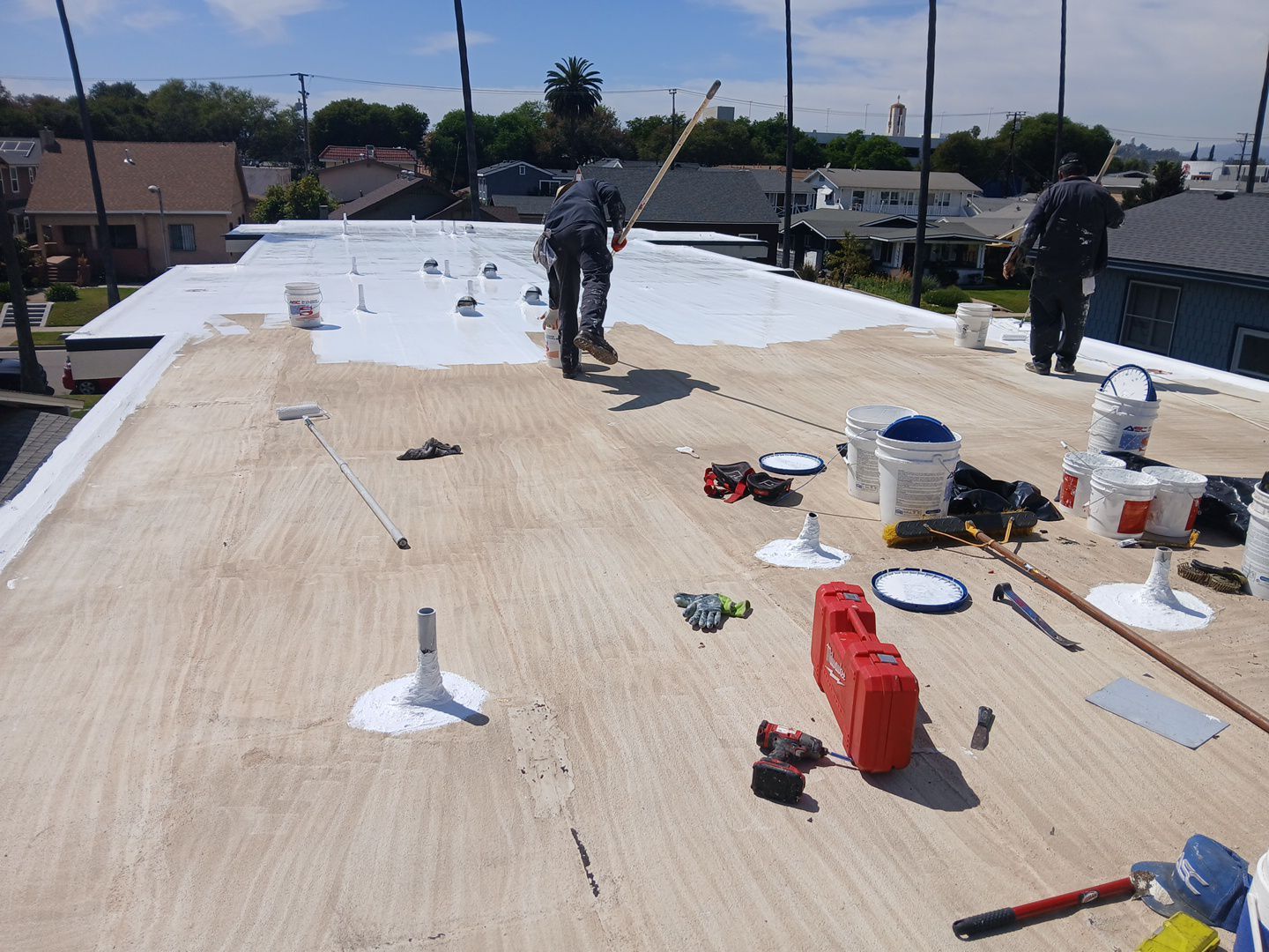 New Drainage and Silicone Membrane Installation using American Standard Coatings Silicone-S by Hull Brothers Roofing