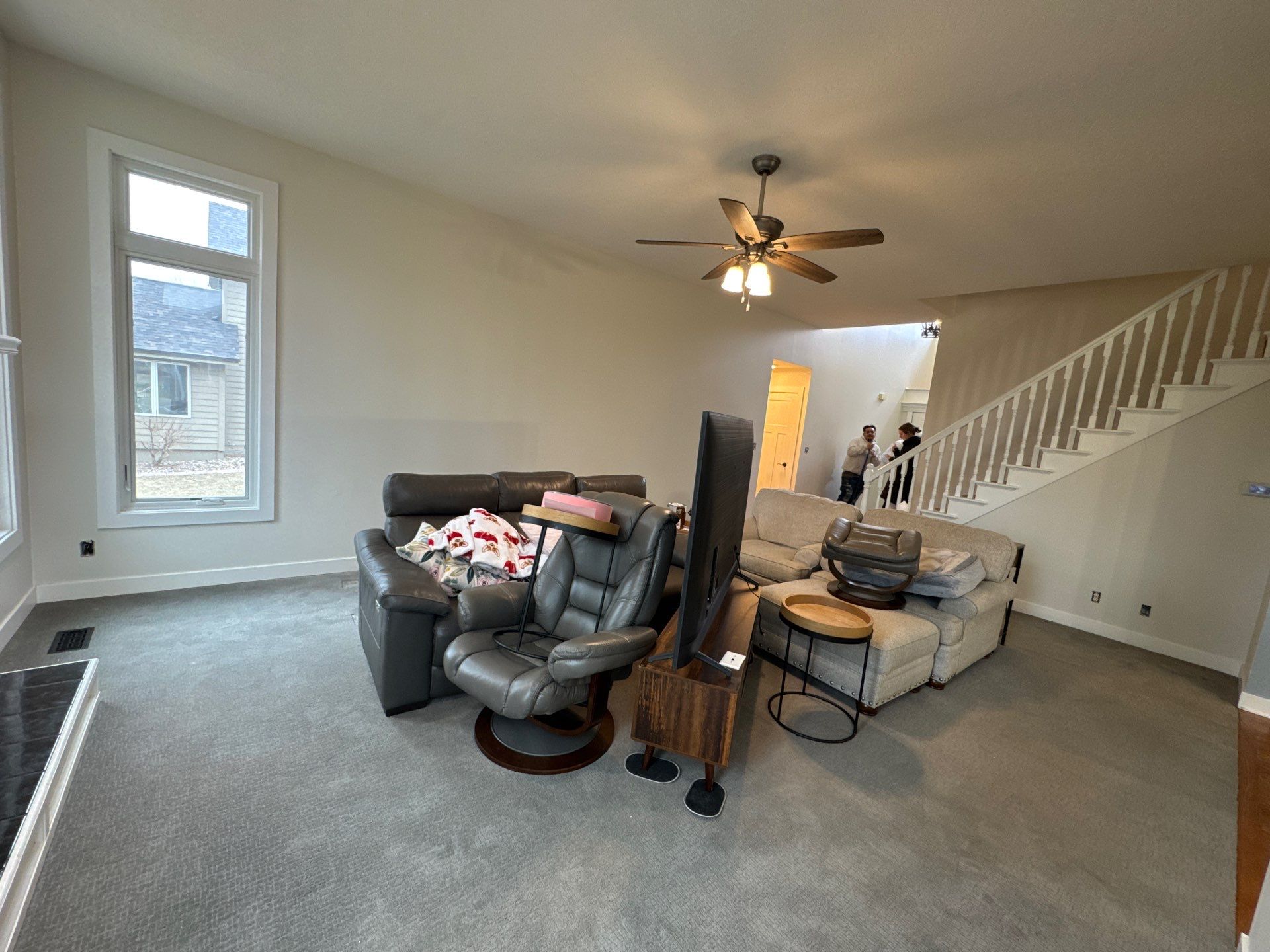 Residential Interior Wall Repaint | Foyer, Stairwell, Hallway & Living Room by Midwest Paint LLC