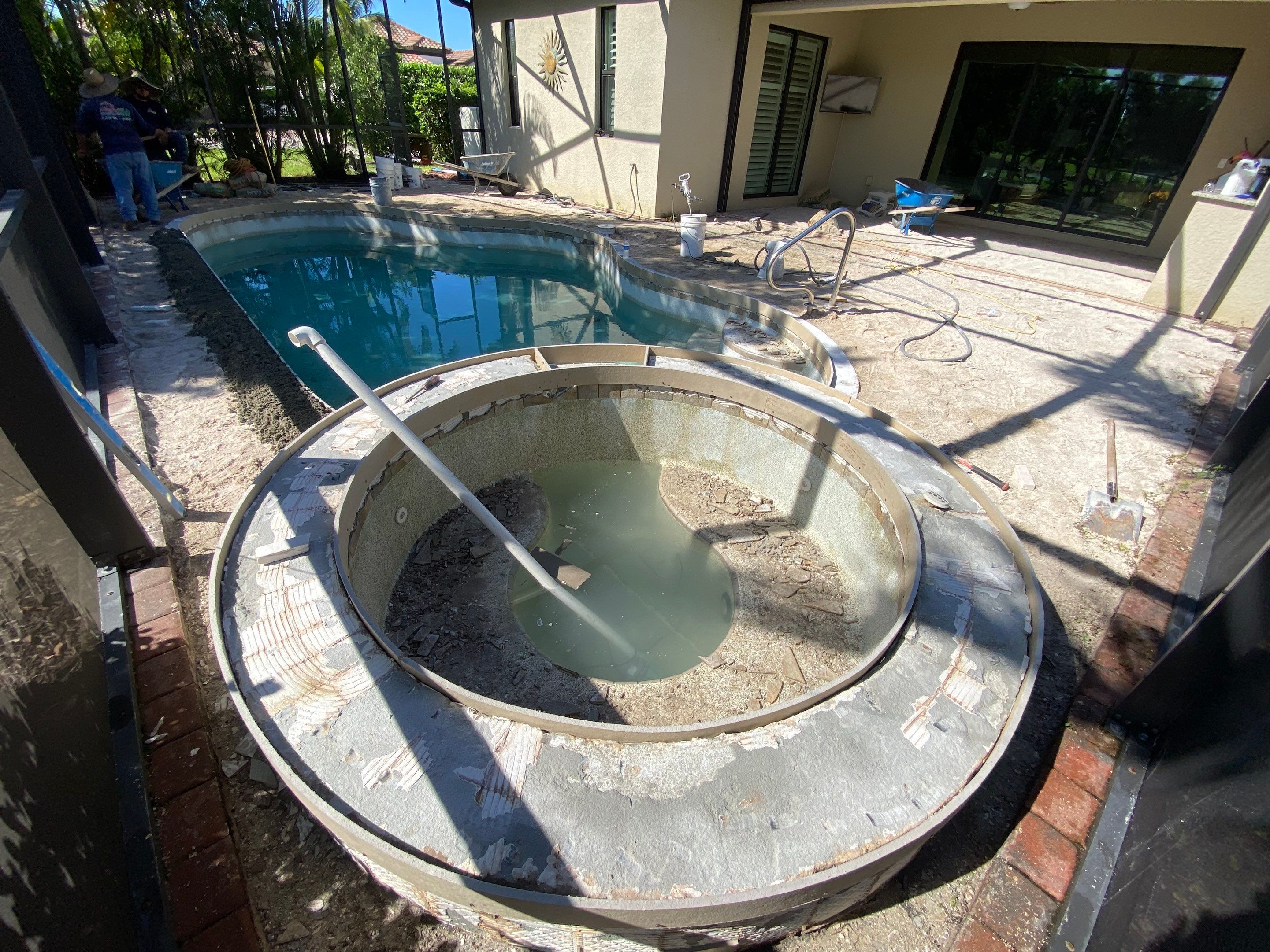 Textured Marble Pool Deck - Bonita National Golf & Country Club by Old Town Pavers Llc