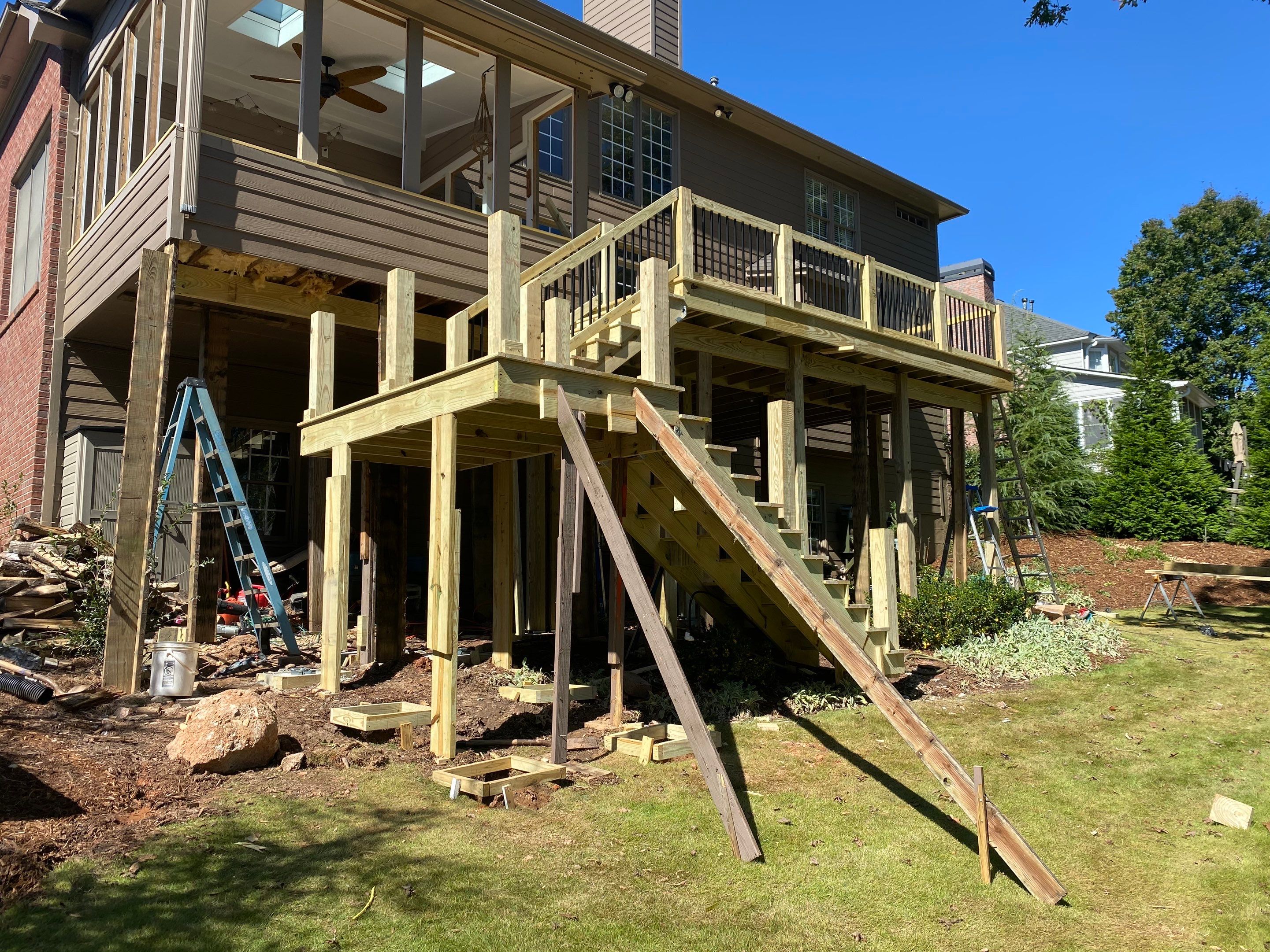 Multi-Level Deck Replacement and Bay Window Installation in Suwanee by Swift Home Renovations